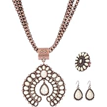 TOPACC Western Jewelry Set for Women Navajo Pearl Necklace Turquoise Cowgirl Accessories for Country Concert Outfit