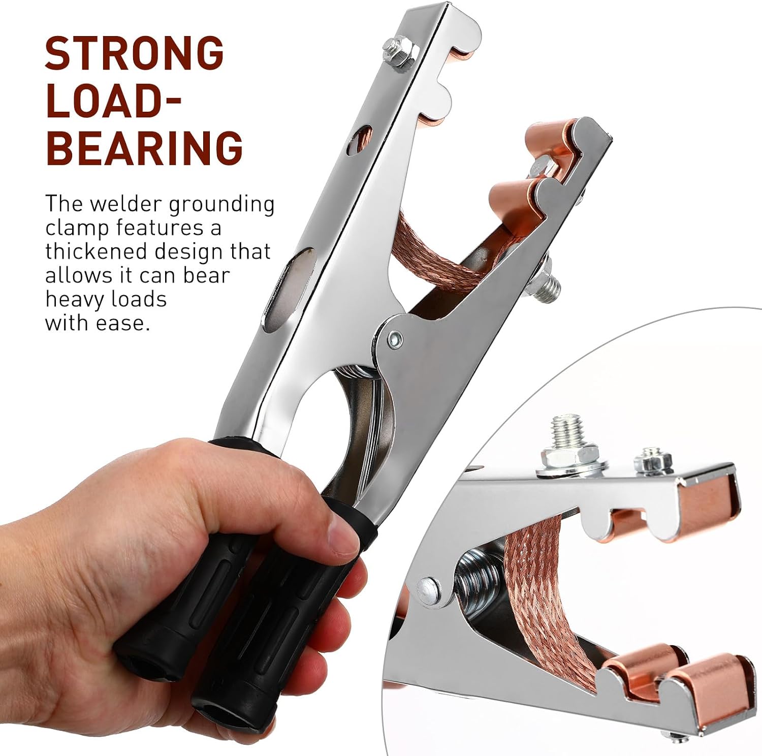 Heavy-duty Welding Ground Clamp 800a Thickened Copper Clip Welding Machine Grounding Clamp with Protective Case for Secure Connection