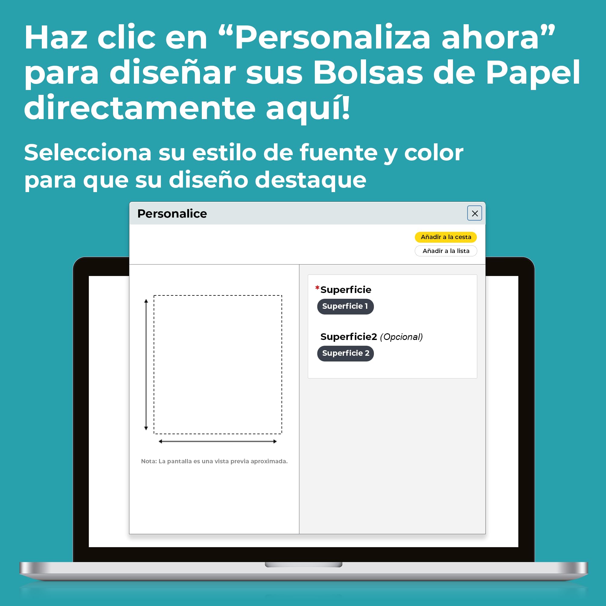 Cimpress bolsas de papel blancas personalizadas con asas Añade un logo o imagen, 22 × 30 cm, Diseño discreto, 100 piezas, Bolsas de regalo kraft para tiendas, ferias comerciales o boutiques