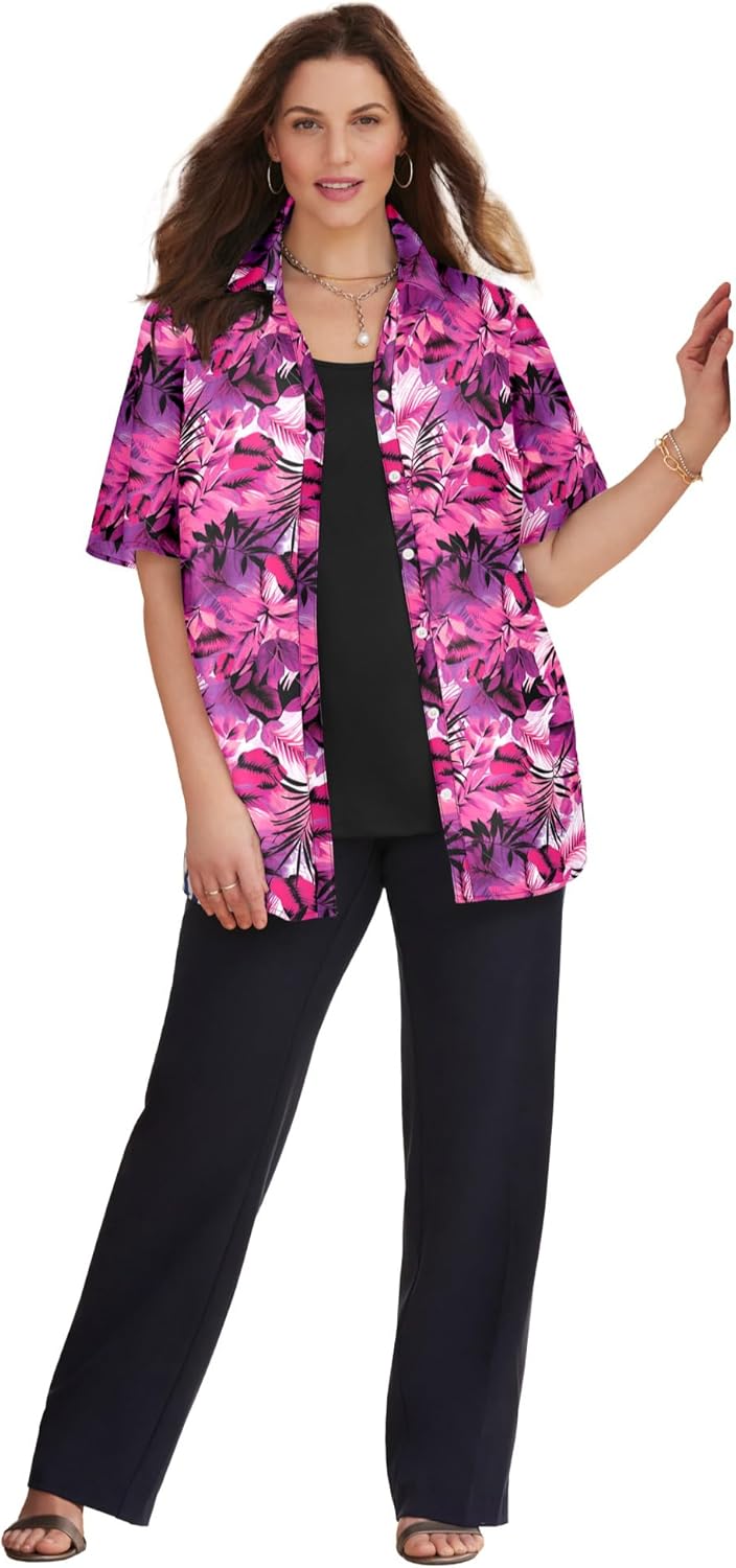 Women's Plus Size Timeless Short Sleeve Blouse