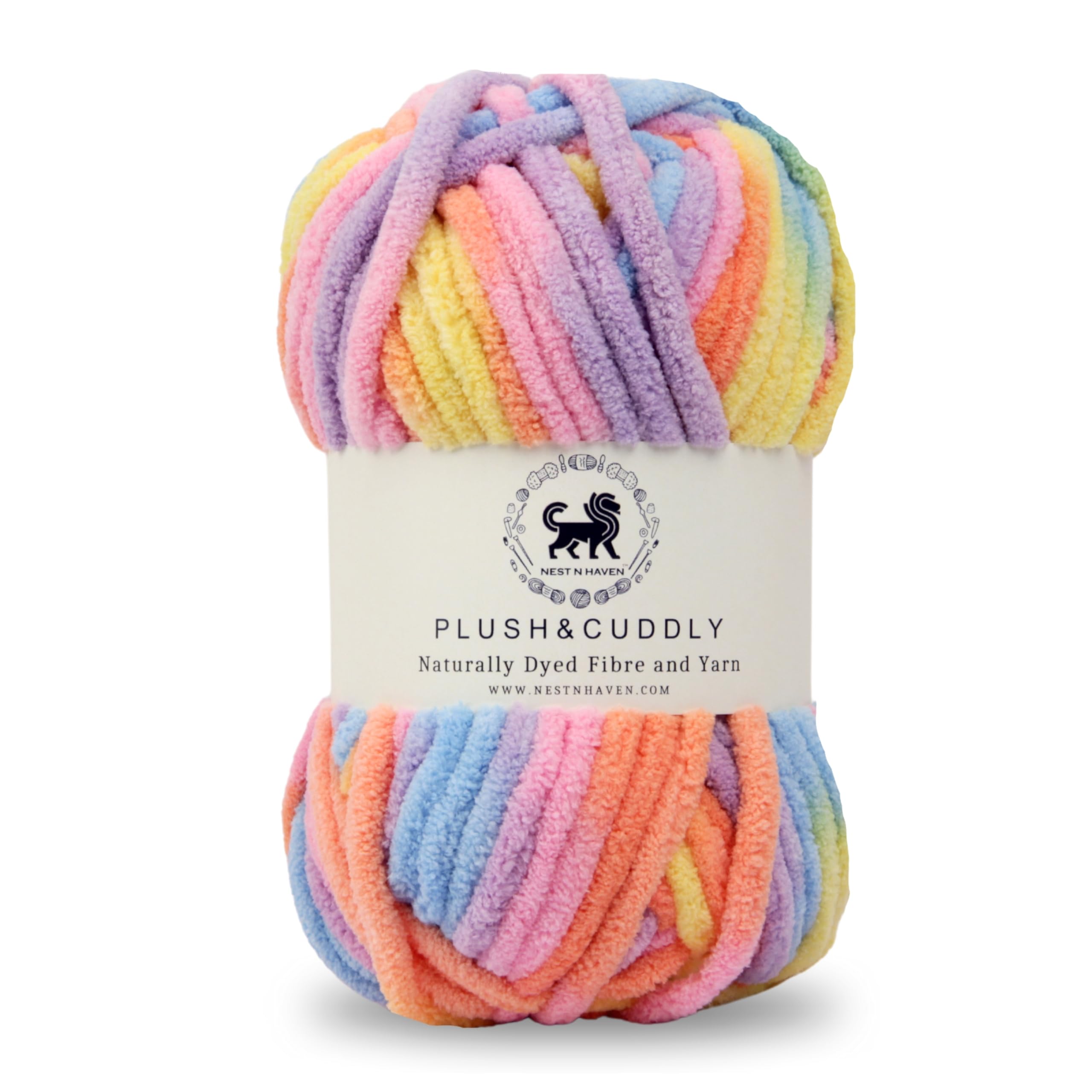 NESTNHAVEN, Plush & Cuddly, Chenille Yarn Supersoft Knitting Wool Ball, (1 Ball/100 Gram Each) Multi Colour Ball Suitable for Craft, Babywear, Baby Blankets, 5 Bulky, Shade no - NNHB024 (B0CVWTS76V) Amazon Price History, Amazon Price Tracker