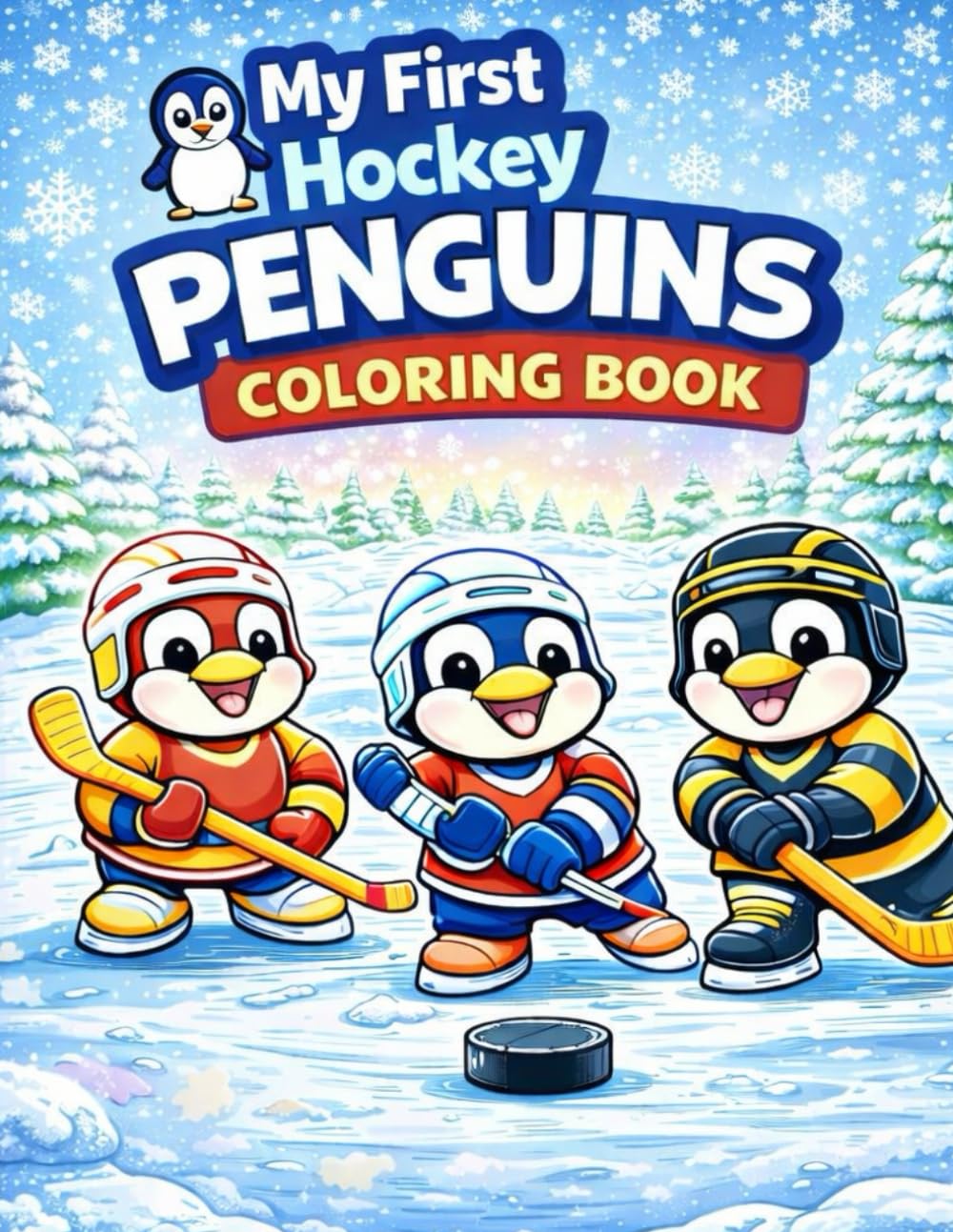 My First Hockey Penguins Coloring Book: Cute Penguin Hockey Coloring Pages for Kids Ages 4–6 (My First Hockey Coloring Books – Ages 4–6)