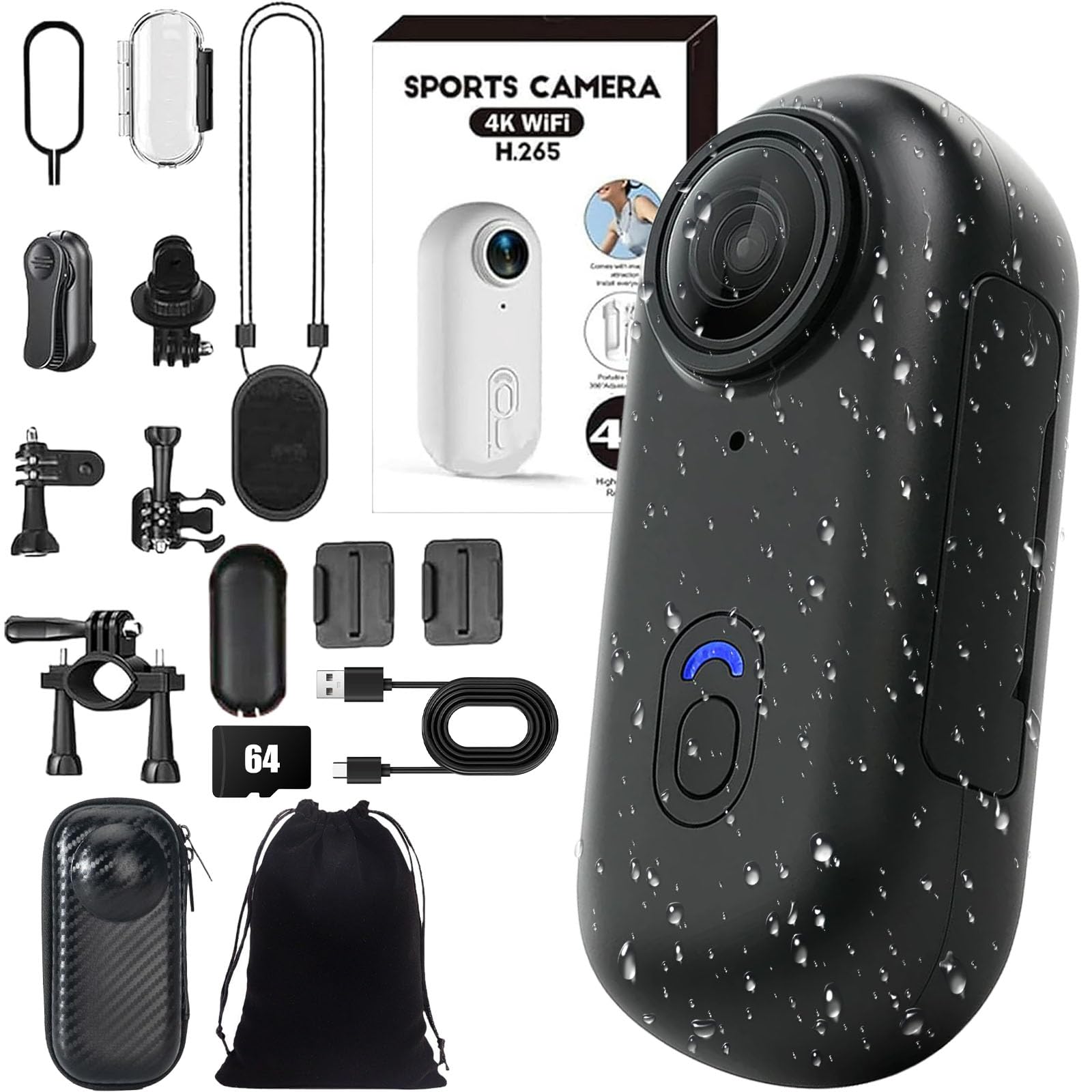 Varnock HD Action Camera, Varnock Motorcycle Camera, |Pov Pro| Maximum 180-Minute Battery Life, 4K/1080P Magnetic Hands Free Body Cameras for Cycling, Diving, Vlogging and Pet Recording (Black, 1080P)-image-47