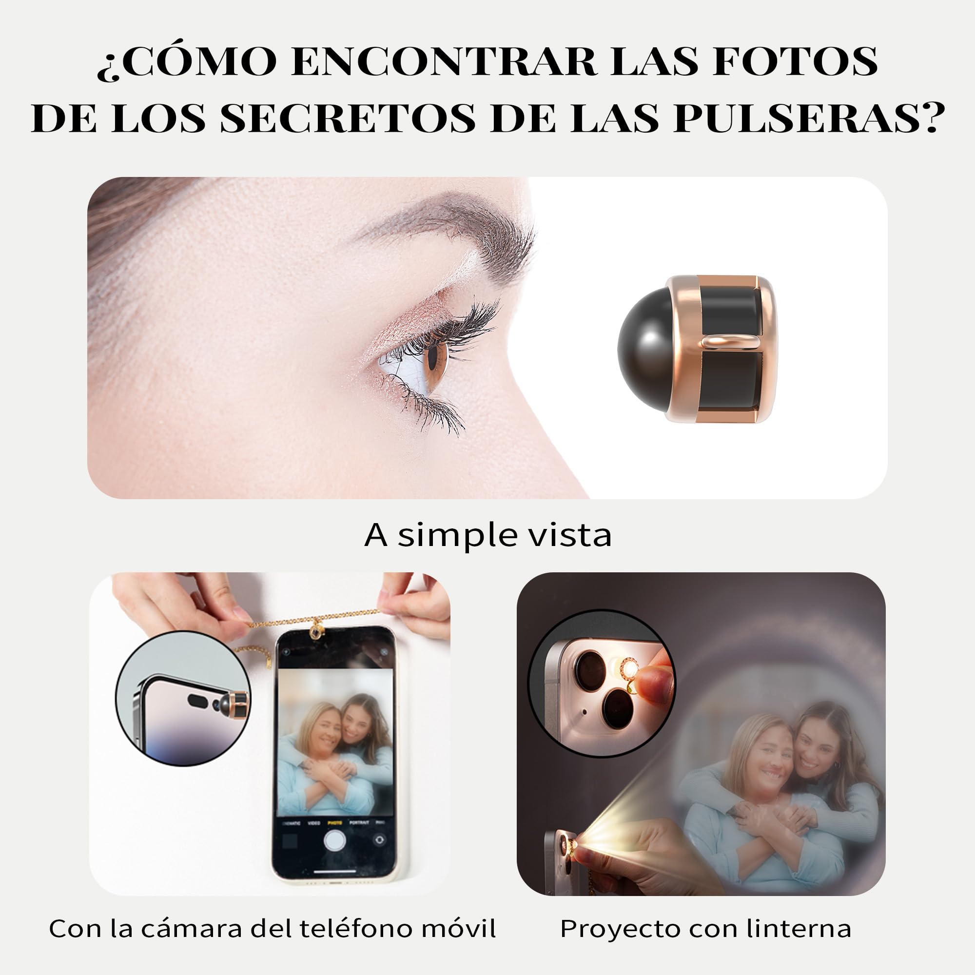 Easycosy Pulsera Mujer Personalizada, Pulsera con Foto Dentro, Pulseras Personalizadas con Foto Proyeccion, Regalos Originales para Mujer, Mamá, Esposa, Pareja, Amigo, Novia