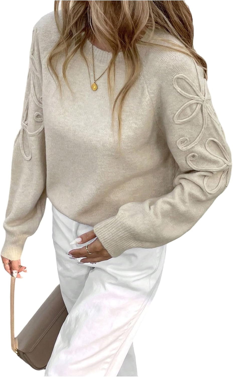 Verdusa Women Cozy Sweaters Long Sleeve Fall Sweaters Cute Sweater Trendy Pullovers Tops Winter Clothes