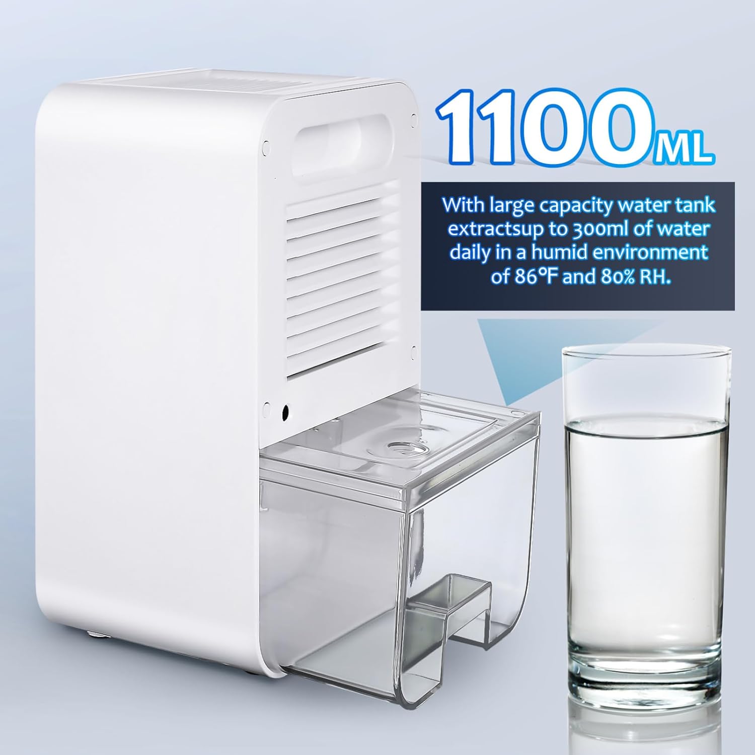 Small Dehumidifier for Home Bathroom and Bedroom Efficient Moisture Removal Quiet Operation Water Tank Safe for Basements with Us Plug