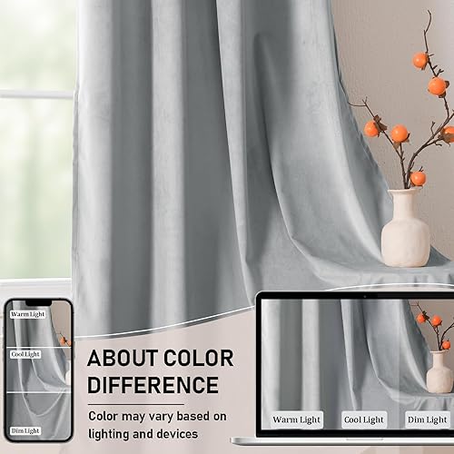 Miniatura 59 de Cortinas de terciopelo JIUZHEN, cortinas opacas suaves de terciopelo retro para dormitorio, cortinas elegantes con reducción de ruido y Rosa