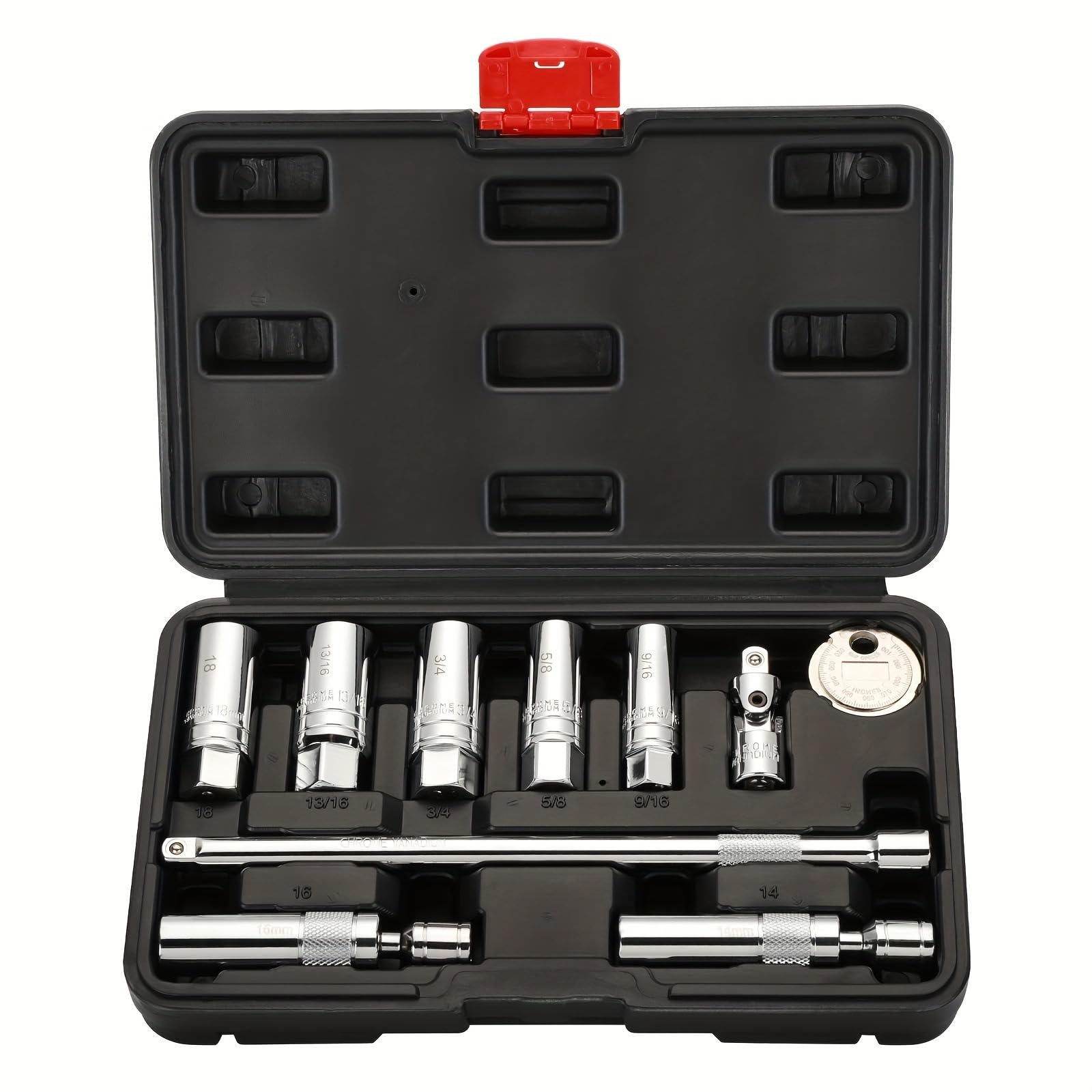 10 Pezzi Set di Chiavi Candele con Valigetta Professionale Kit di Riparazione Automobilistica Magnetico Attrezzo per Meccanici, Officina