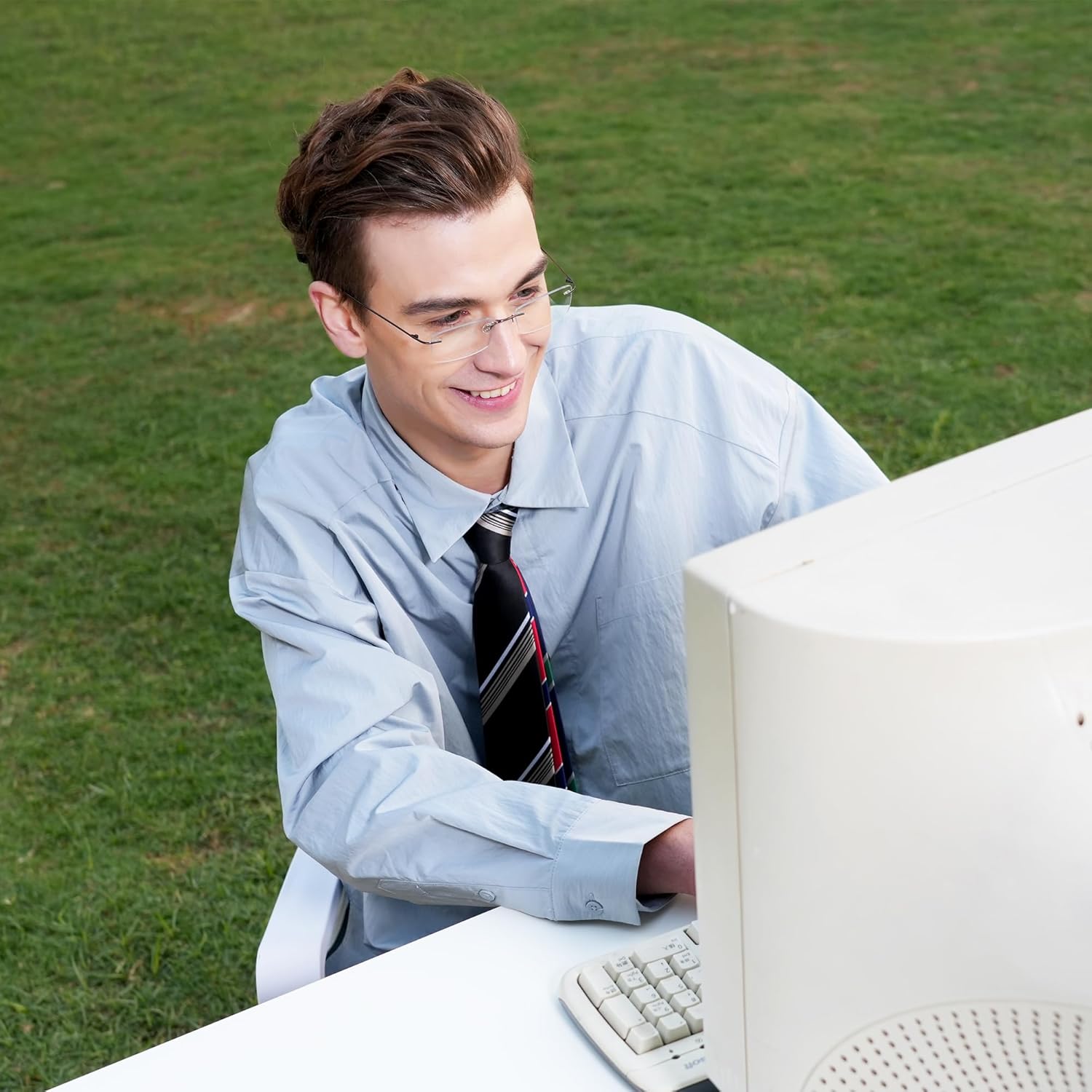 Cyxus 11g Titanium Blue Light Blocking Glasses Men Woman Rimless Ultralight Computer Gaming Office Study Eyeglasses 8602 - Image 3