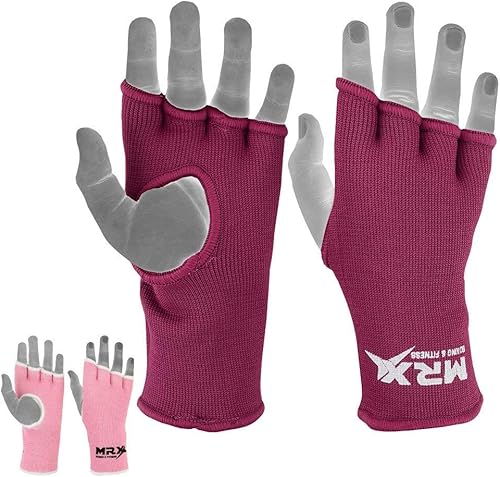 Miniatura 6 de MRX - Guantes interiores de boxeo para mujer, vendajes de MMA, puños y manoplas protectoras Rosado,Borgoña,https://www.amazon.com/dp/undefined