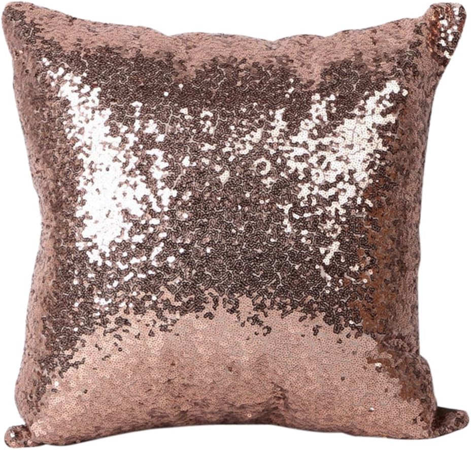 Bettal Pillow Case, Magic Reversible Sequin Pillow Cover Throw Cushion Case, 40cmx40cm (rose gold)