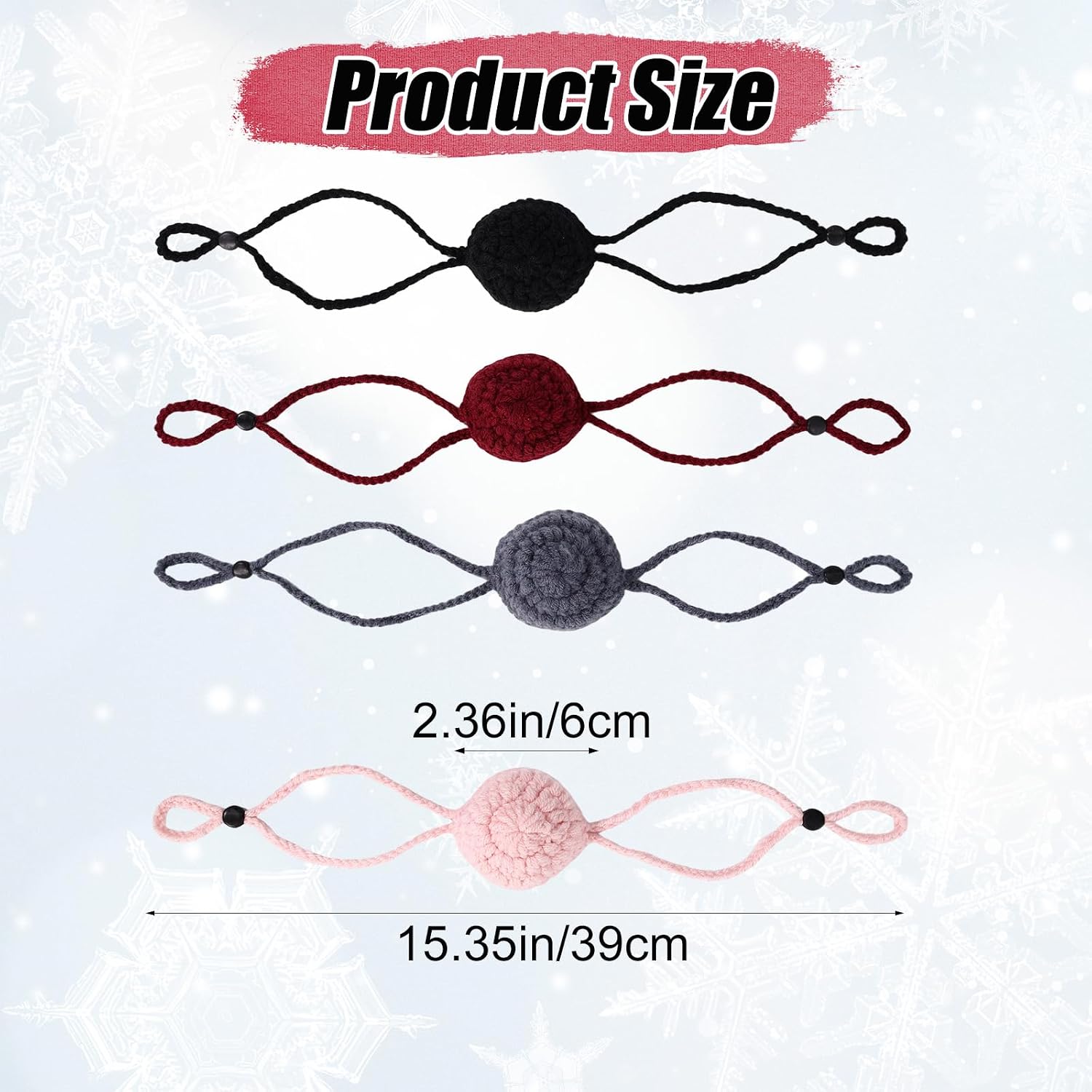 4pcs Winter Nose Warmer, 4 Colors Winter Cozy Nose Cover Warmer Handmade Elastic Adjustable Protection for Women Men Ski Outdoor Activities Cold Weather Snow Air