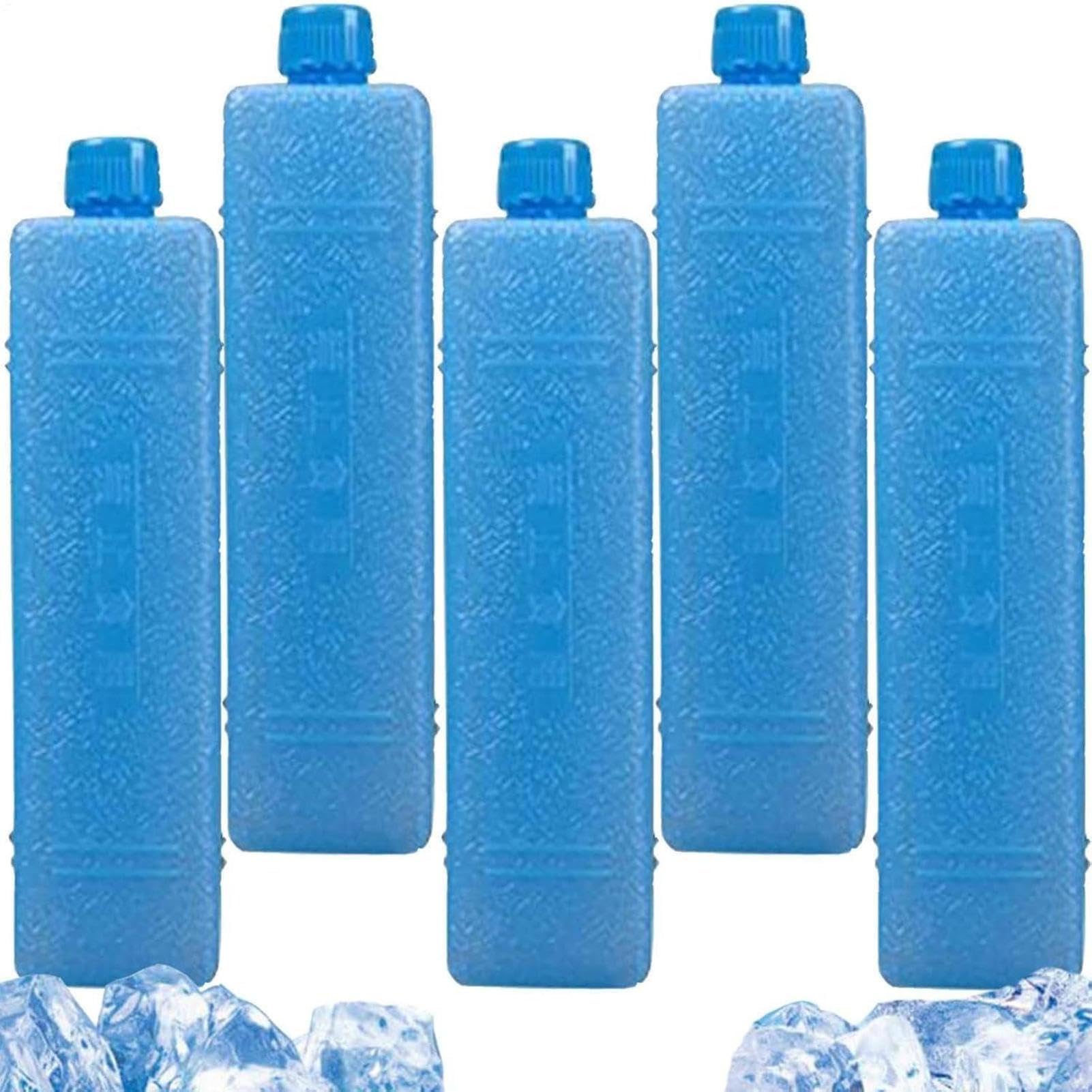 5Pc Ice Blocks for Cool Bags | Ice Packs for Cool Box | Reusable Lunch Box Ices Pack with Leakproof Lids | Long Lasting Freezer Blocks Ices Crystal Boxes for Refrigerator & Cooling Fans