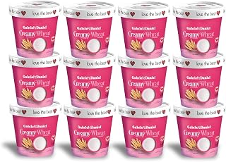 Gabriel & Daniel Organic Instant Creamy Wheat (Farina) Hot Cereal Cup – Non-GMO, Pure and Organic Breakfast Cereal – Rich in Iron & Vitamin C for a Nourishing and Quick Meal – Smooth & Creamy Texture (Pack of 12)