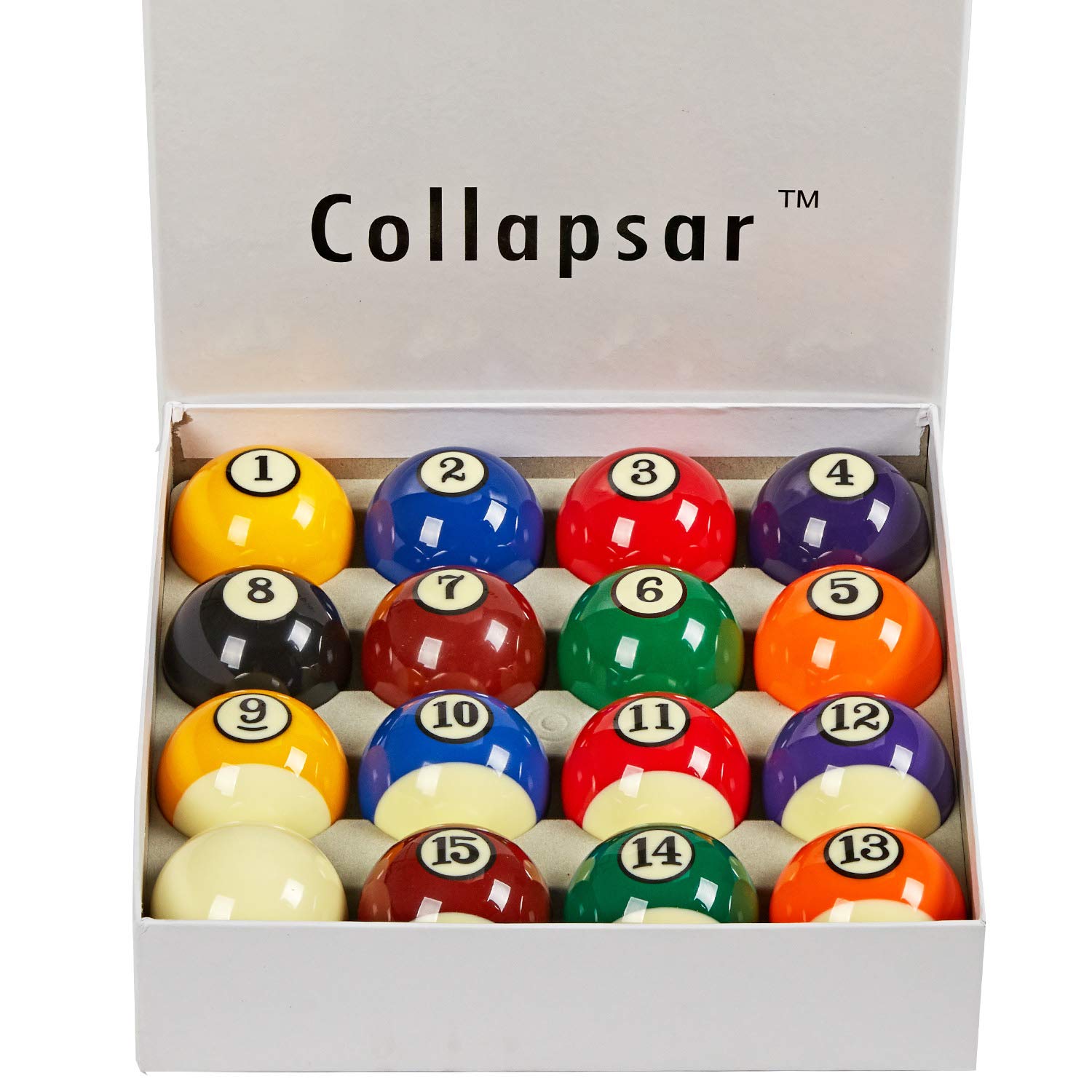 Collapsar Billardkugel-Set der Güteklasse AAA, 6,4 cm, reguläre Größe und Gewicht, volle 16 Harzkugeln (mehrere Stile erhältlich)