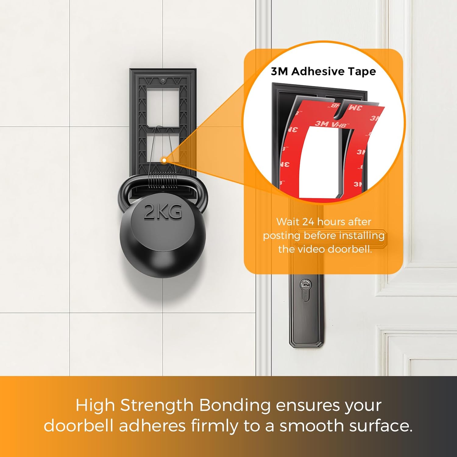 Adhesive Video Doorbell Mount for Ring Video Doorbell Wired (2021 Release) – Ring Doorbell Mount Accessories fit Apartments, Offices, Houses