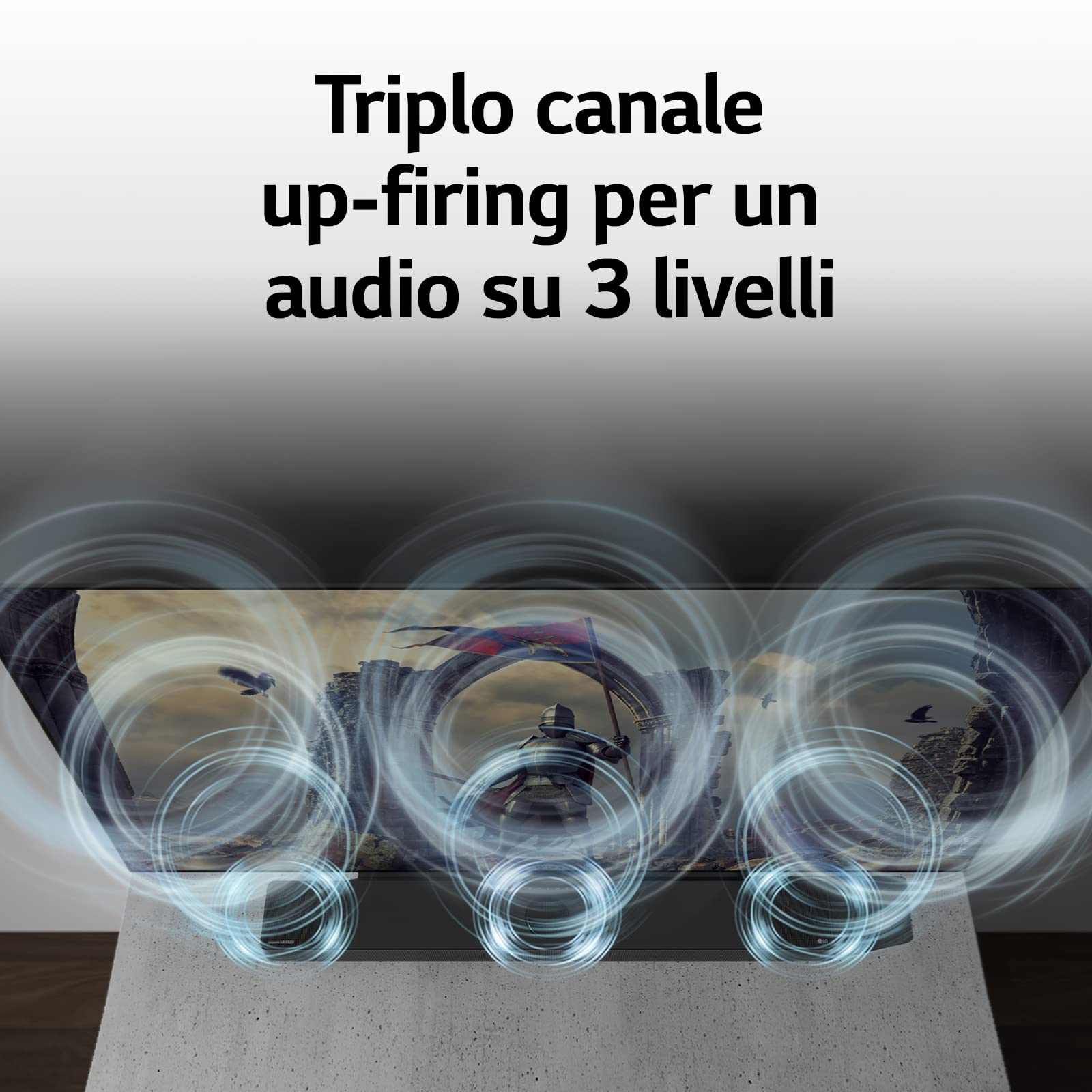 LG SC9S Soundbar TV 400W, 3.1.3 Canali con Subwoofer Wireless, 3 canali up-firing, Staffe per TV OLED C2 e C3 incluse, Soundbar Dolby Atmos, DTS:X, IMAX Enhanced, VRR, ALLM, Wi-Fi, HDMI In/Out