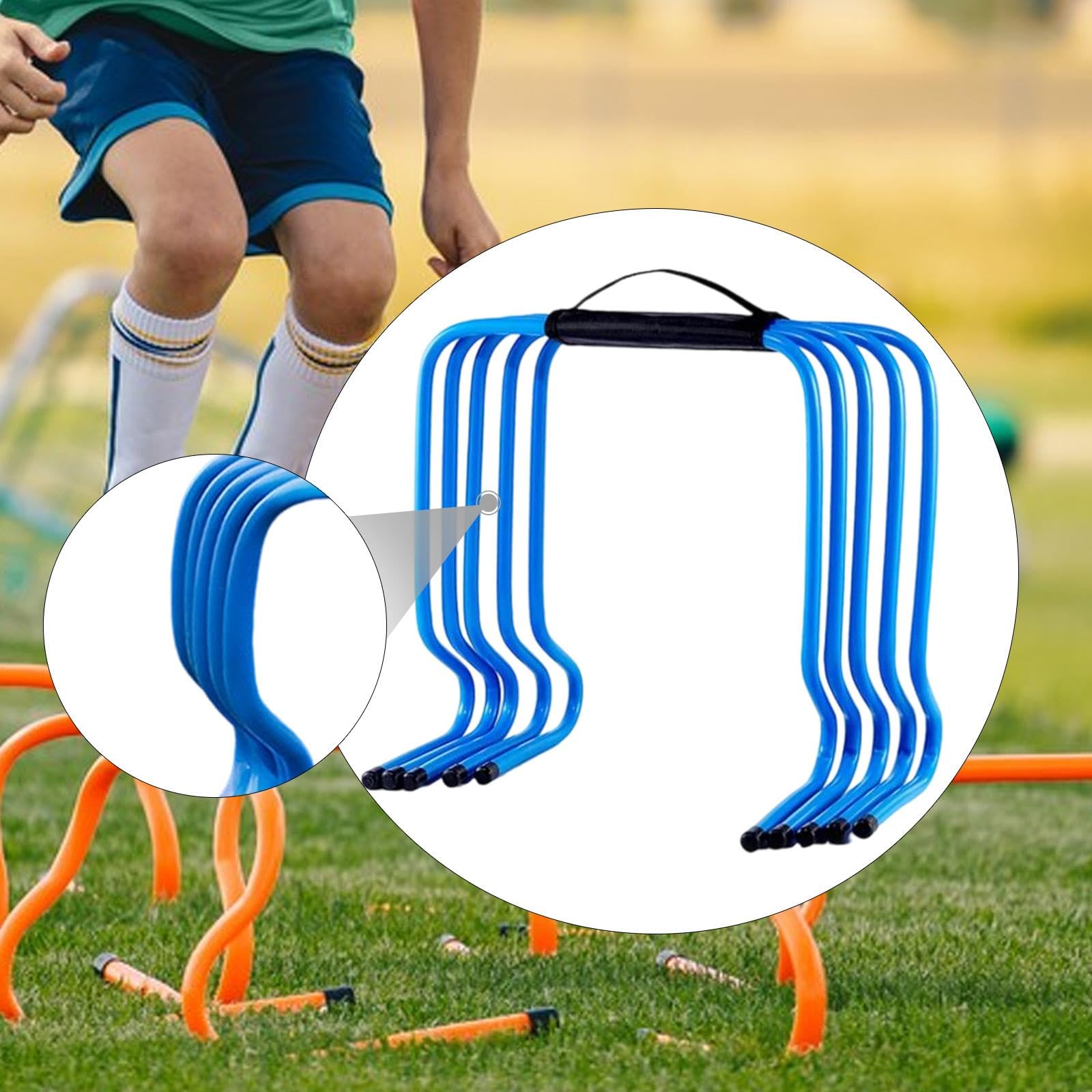 5 Stück Hürden für Agility Training, Geschwindigkeitshürden, Blau, Sprunggeschwindigkeits Trainingsgeräte für Workout, Feld, Fußball, Sport, Kinde, 50cm