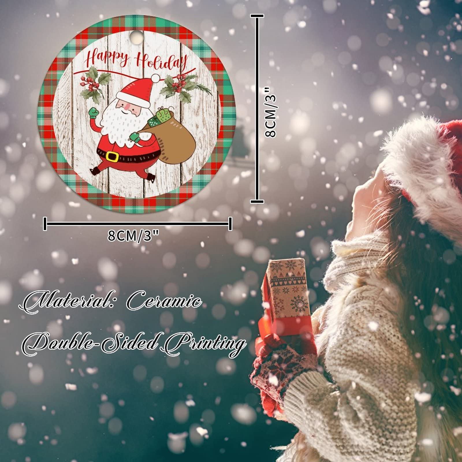 Klassisches Weihnachtsschild Für Den Garten - 'Happy Holidays', Wetterfest Mit Heringen