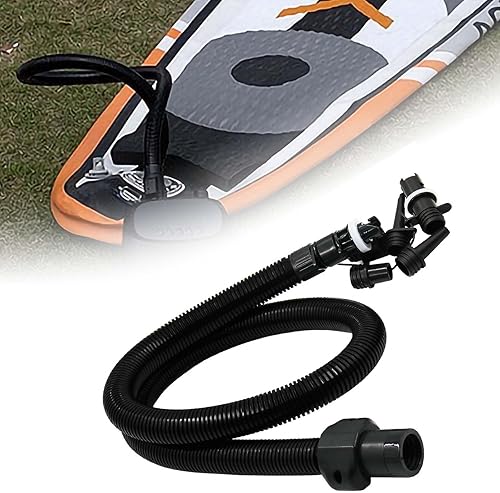 Miniatura 4 de Kit de adaptador de manguera de bomba de remo con 6 boquillas, bomba de aire eléctrica, tubo de inflado de aire para tabla de remo de pie, tabla de