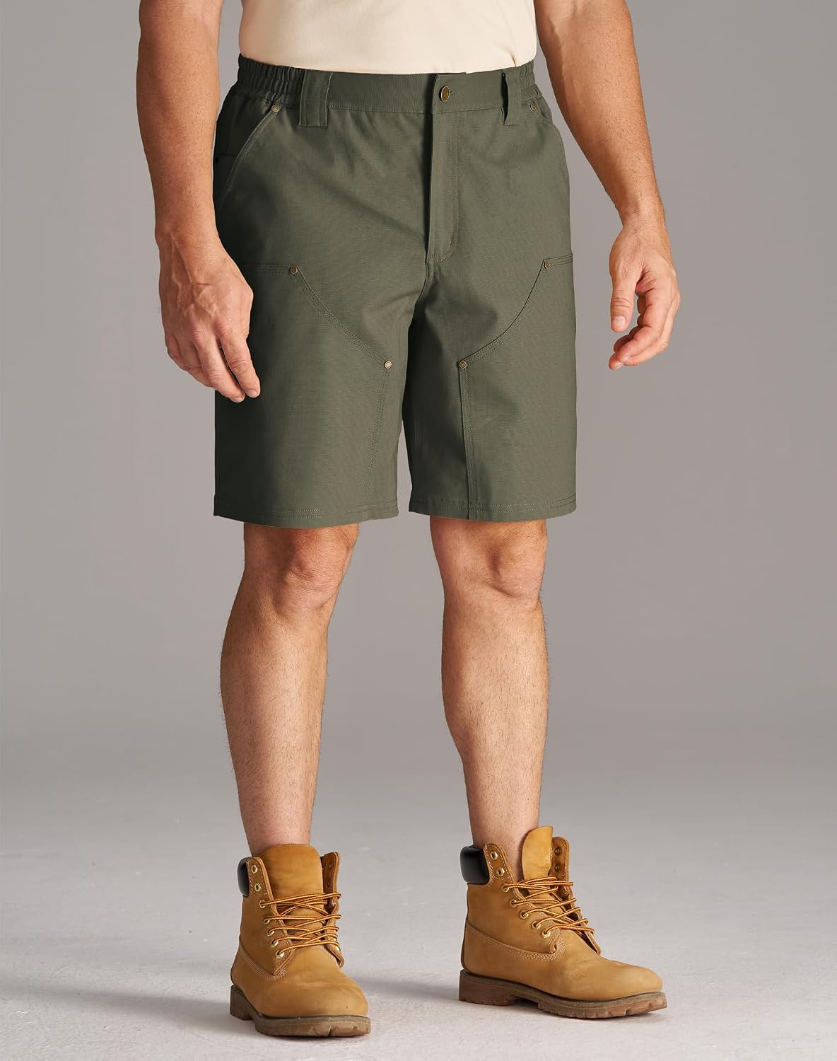 CHRONOLINE Men's Stretch Canvas Work Shorts Utility Regular Fit Carpenter