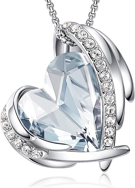 CDE Necklaces for Women Love Heart Crystal Pendant Necklace Jewellery Gifts for Women Mum Her Wife Girlfriend Anniversary Birthday Mothers Day Christmas Valentines