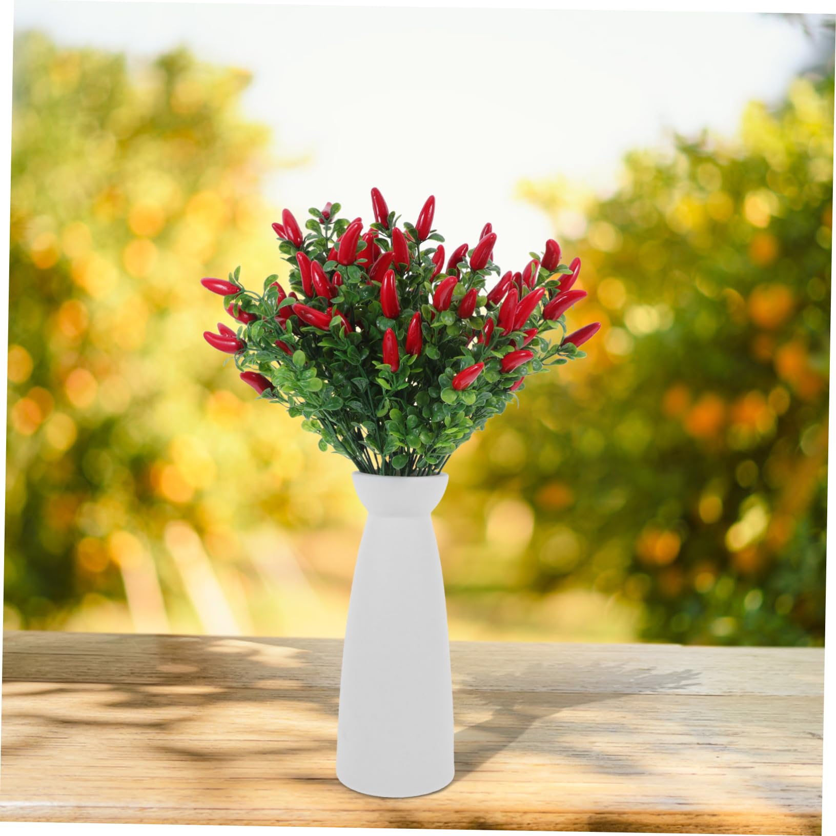 UPKOCH 4pezzi Peperone Finto in Pvc Resistente Rami Luminosi Decorativi Realistica Simulazione Bonsai Artificiale Per Vaso Interno Ornamento Casa e Props Fotografici
