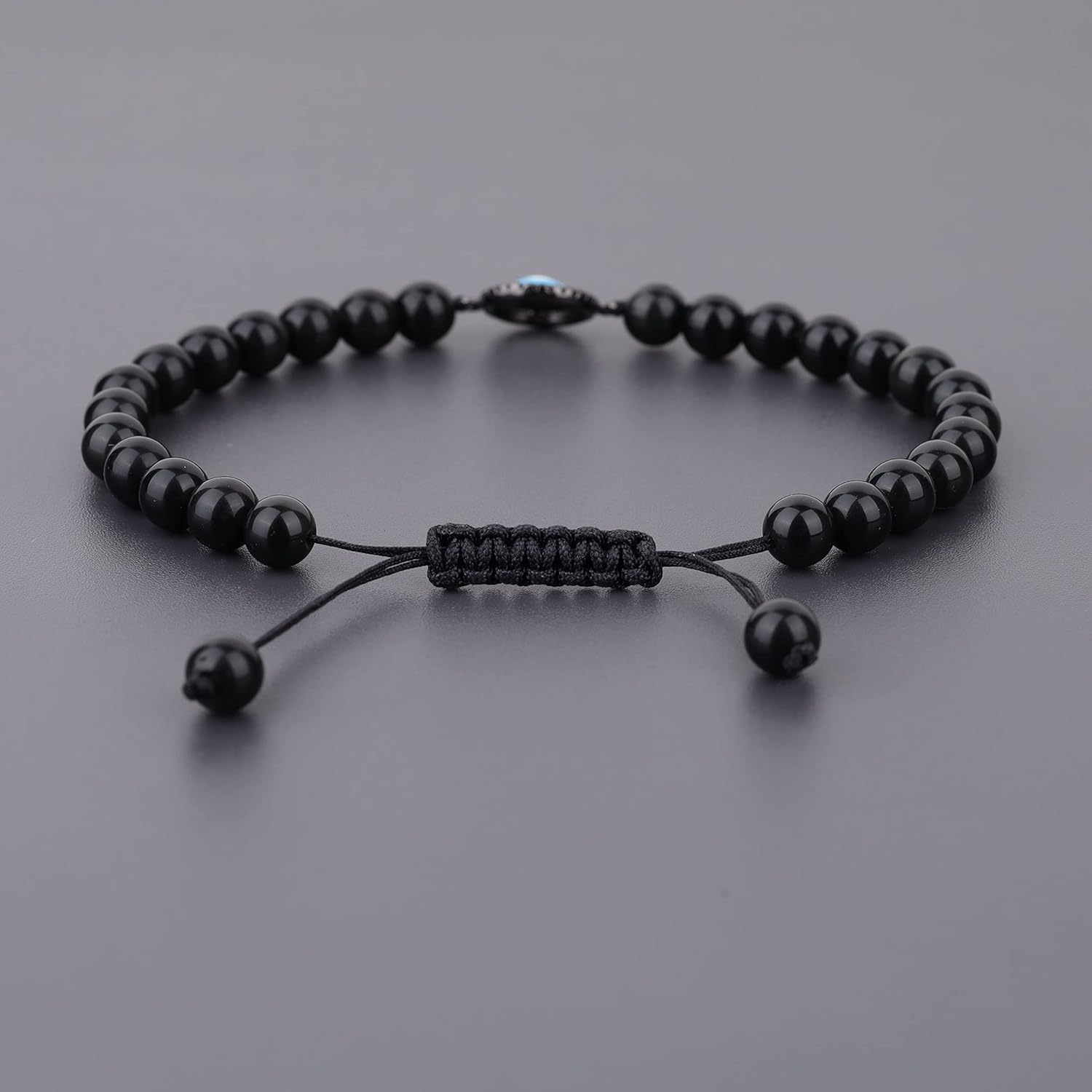 COAI Evil Eye Bracelet Black Obsidian Stone Beaded Bracelet for Men Women - Image 6