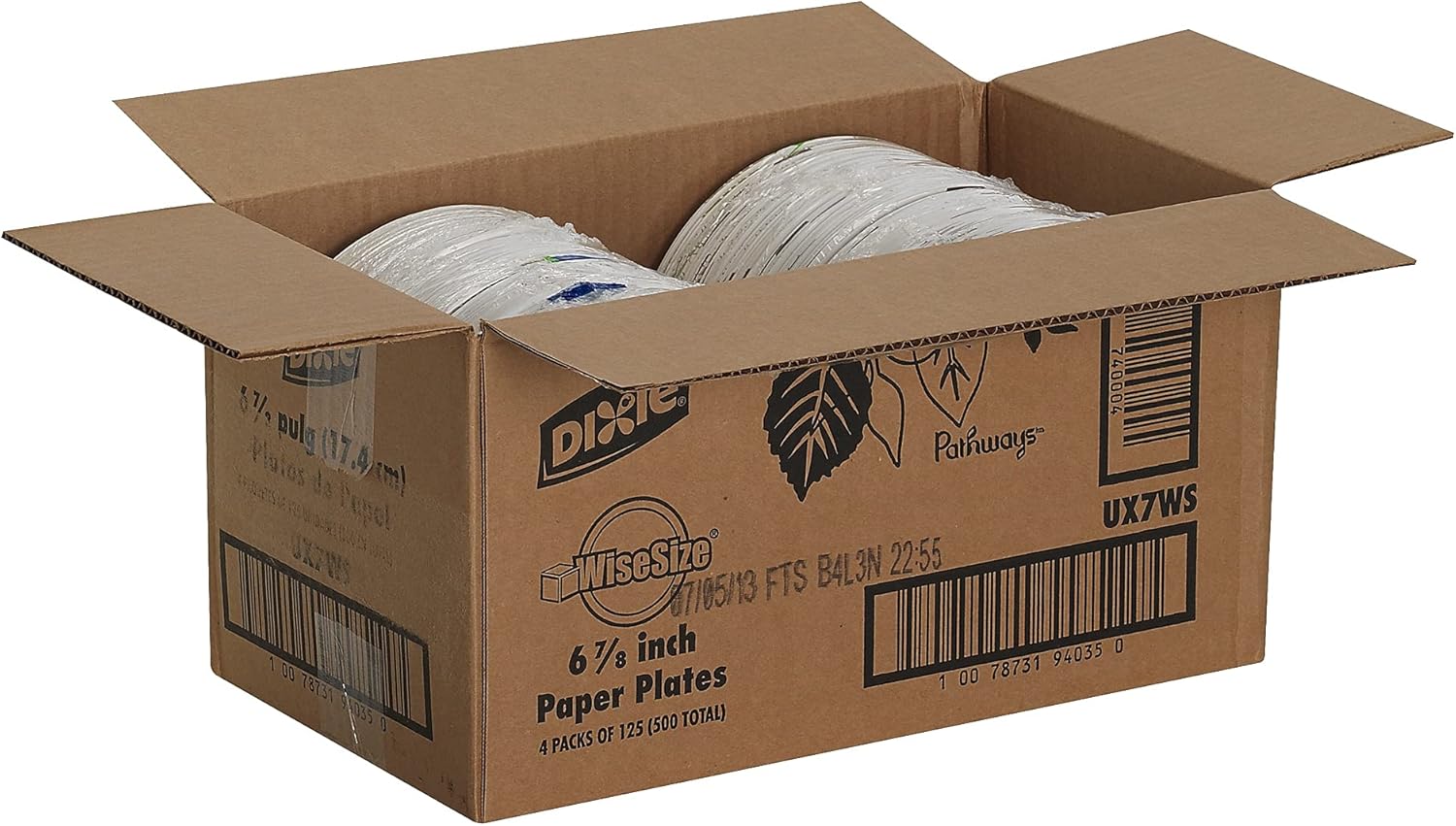 DIXUX7WS - Ultralux Pathways Paper Plates, 6.875quot;, Green/burgundy