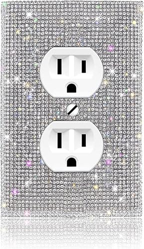 Miniatura 8 de YSX-MB00 - Cubierta para interruptor de luz brillante y enchufes, cubierta de placa de pared con diamantes de imitación brillantes, cubierta de