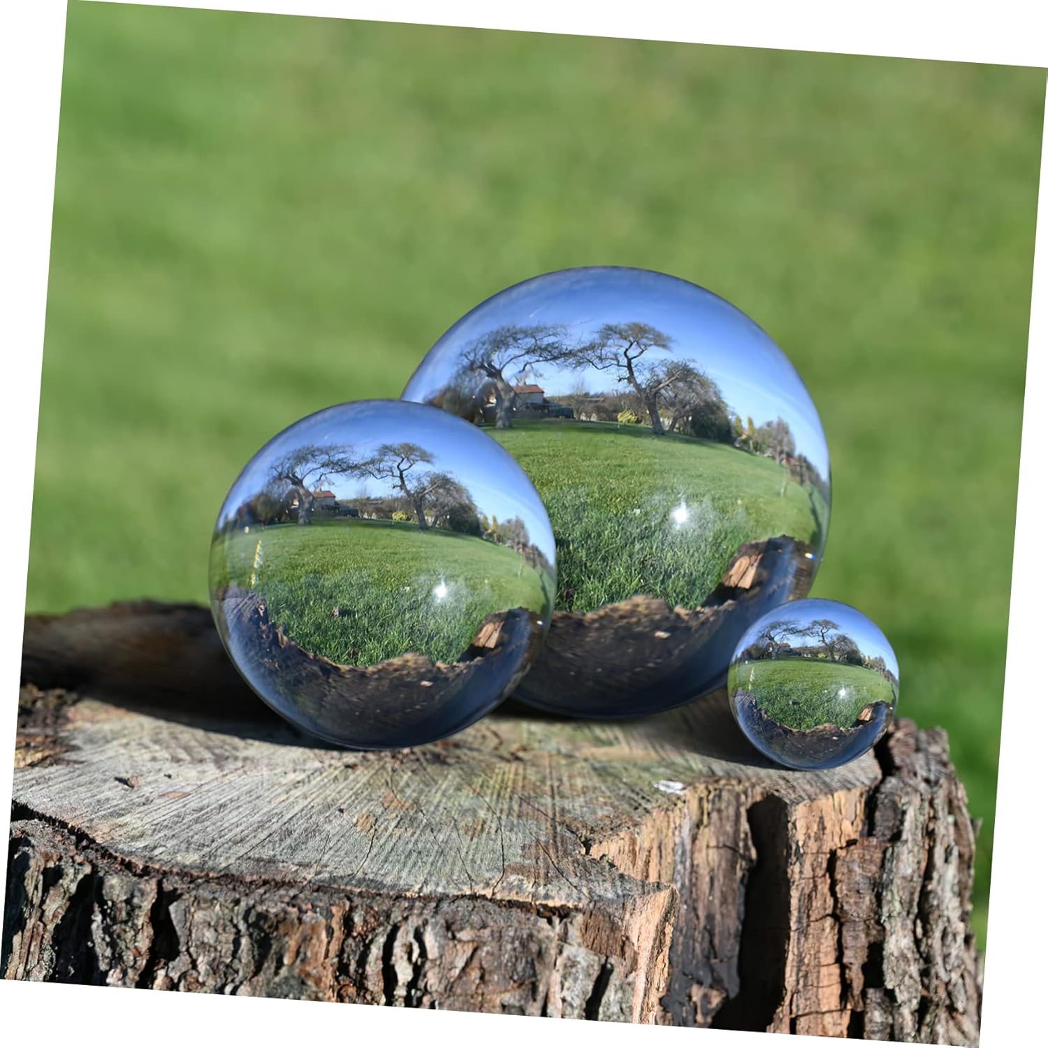 DULAI 12 Pcs Garden Reflector Out Door Decor Garden Mirror Globes Garden Ball Lawn Decorations Mirror Globe Balls Disco Balls Round Balls Glass Gazing Ball Large Stainless Steel Ball