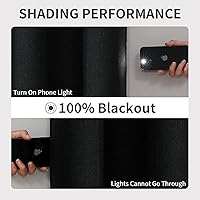 Vista 6 de Joydeco Cortinas opacas de 63 pulgadas de largo, 2 paneles burg, cortinas de oscurecimiento de habitación para dormitorio, cortinas térmicas