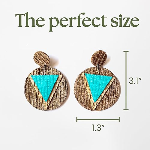 Miniatura 4 de Disc Drop Earrings - Sustainable Natural Fiber, Handmade Brazilian Earrings, Unique Creative Pair of Earrings, Eco-Friendly - Black