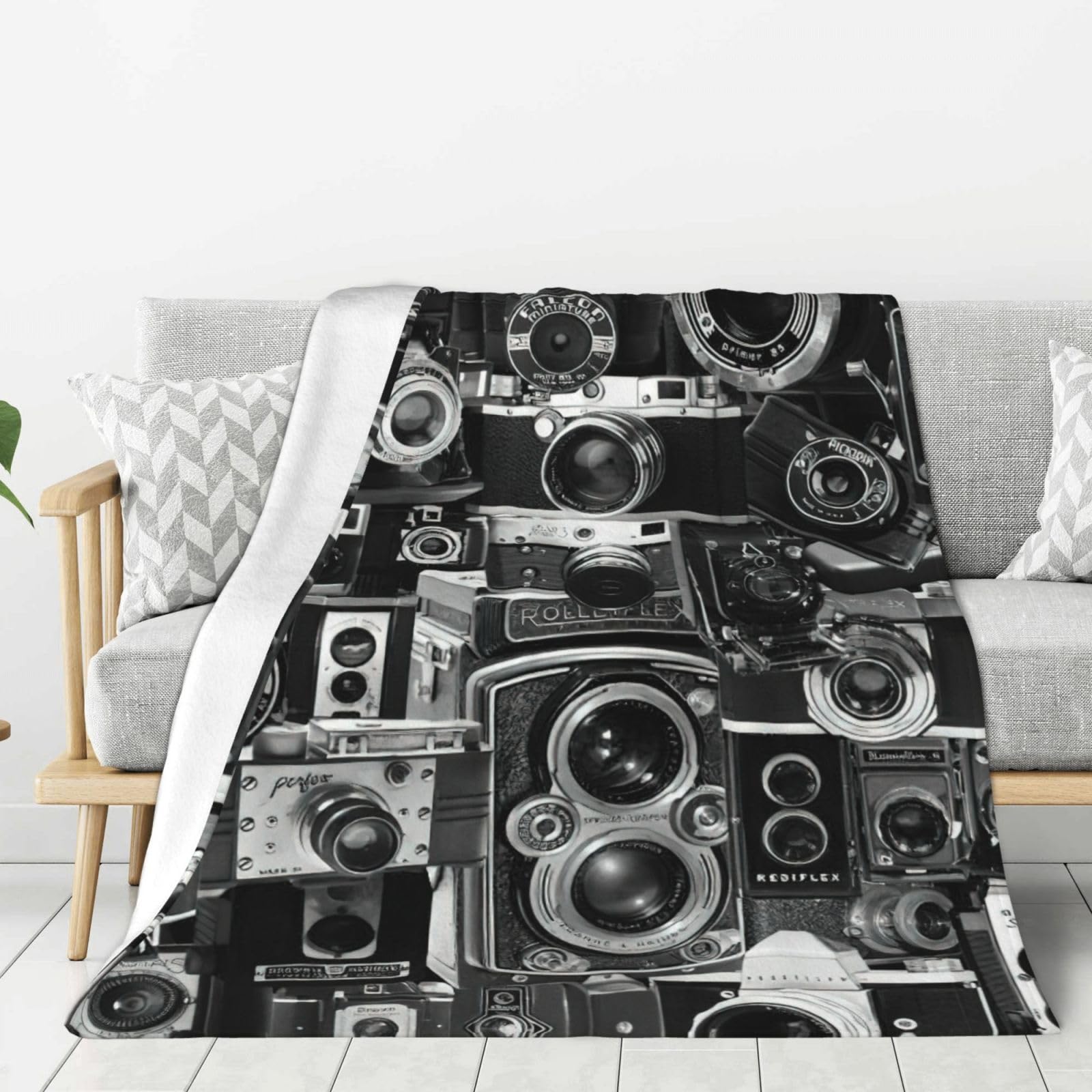 Couverture en flanelle imprimée rétro cool pour chambre à coucher, canapé, pour l'hiver, les voyages, le camping, la décoration d'intérieur