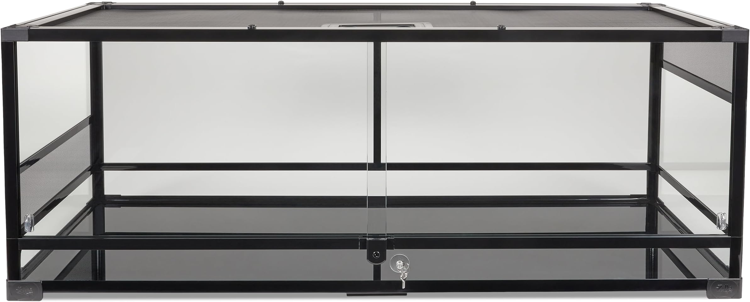 Zilla QuickBuild Reptile 65 Gallon Glass Terrarium Habitat with Sliding Door For Geckos, Snakes, Lizards, Frogs, Turtles, and Tortoises, 48" x 18" x 18"
