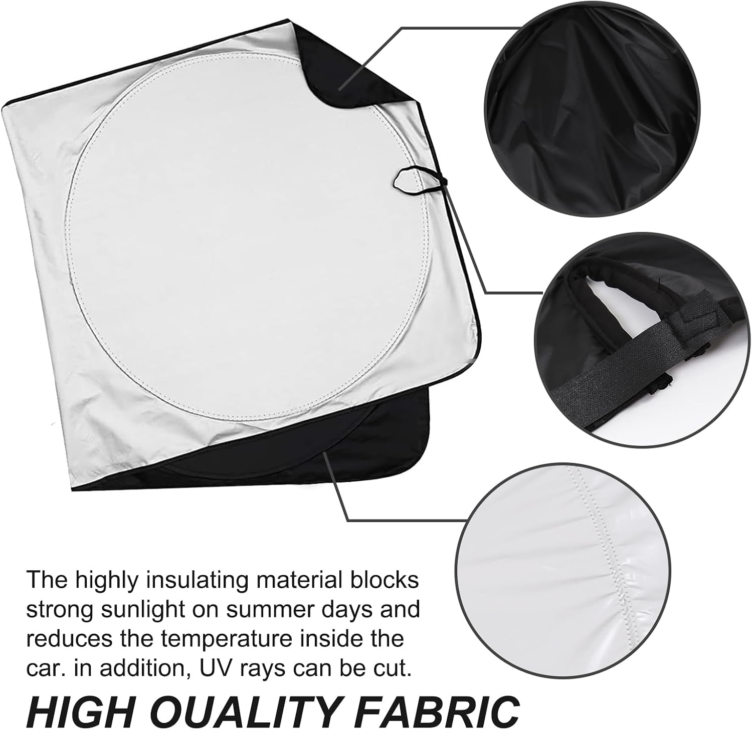 Windshield Sunshade Compatible with BMW 5-Series 2024 G60,Auto Memory Wire Sunshade 1PCS,Interior Front Window Foldable Sun Shade UV Protection Visors (Memory Extended Version)