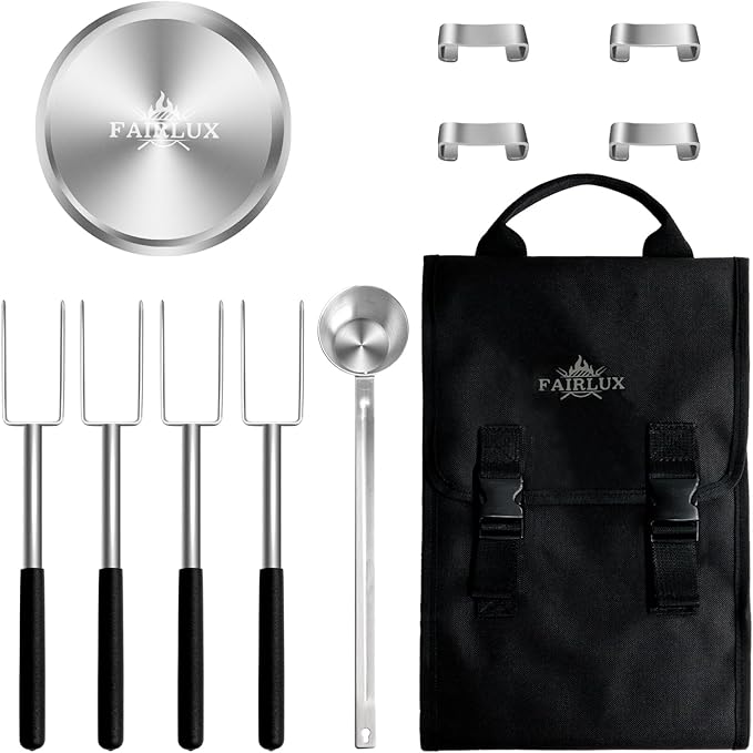 Solo Stove Mesa Accessory Pack, Portable Camping Accessories, 4 Stainless Steel Mini Sticks + Stick Rests, Pellet Scoop, Mesa Lid, Carry Case, Solo Stove Accessories for Outdoor Fire Pit