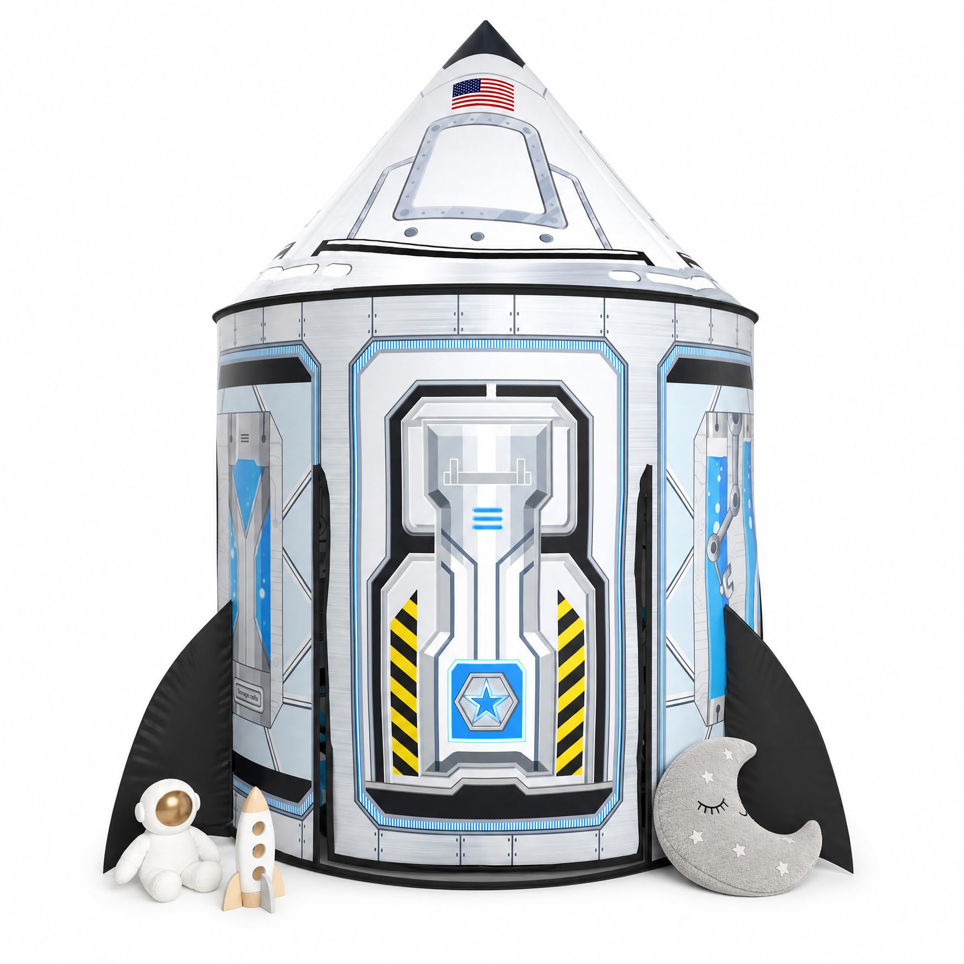 Wilwolfer Tienda de campaña para Jugar a los Cohetes, Fuerte Astronauta desplegable para niños, casa de Juegos Espacial de Interior y Exterior, Regalo de Aventura Espacial para niños de 3 a 8 años.