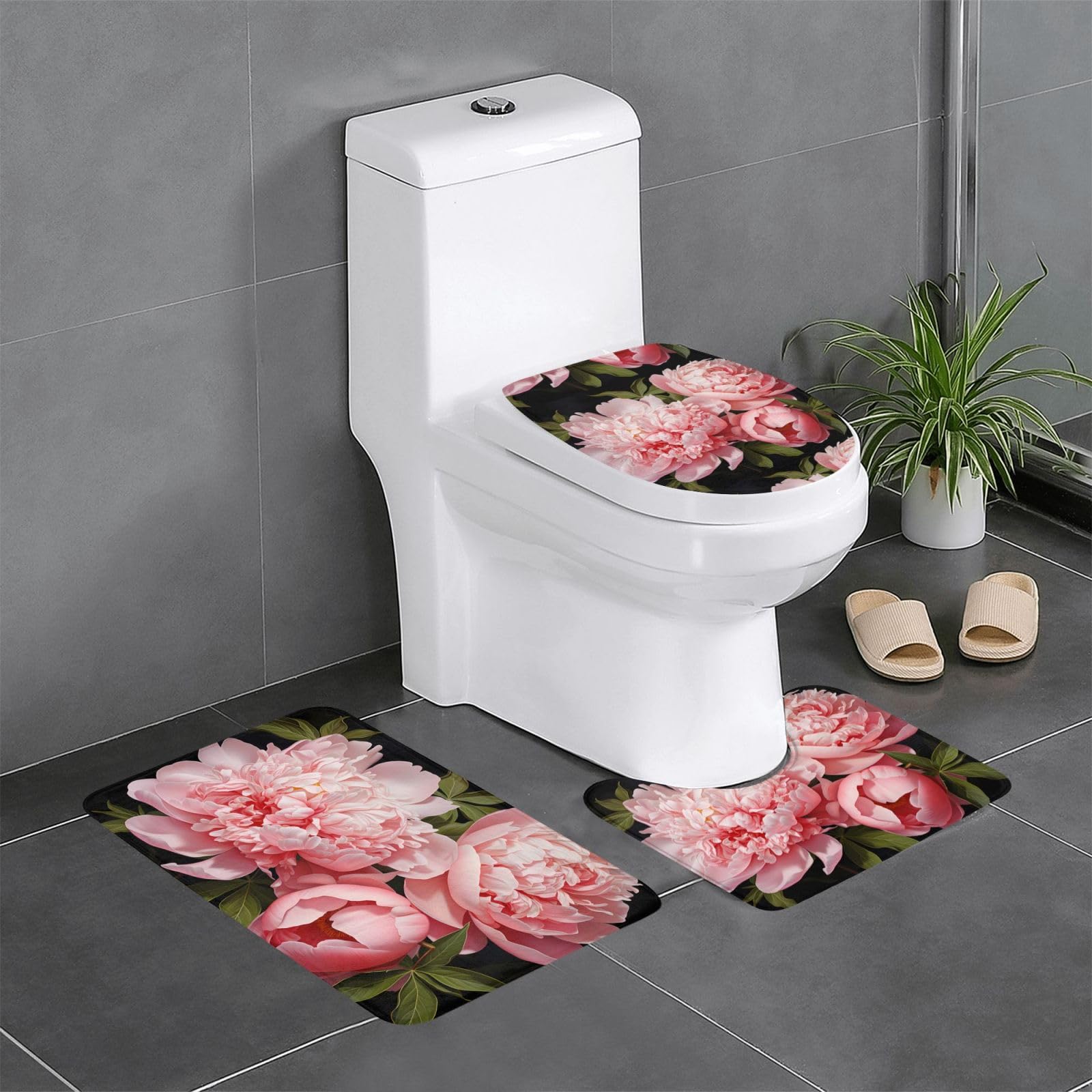 Tapis de sol flanelle pivoine premium lot de 3 épais et durable pour décoration raffinée