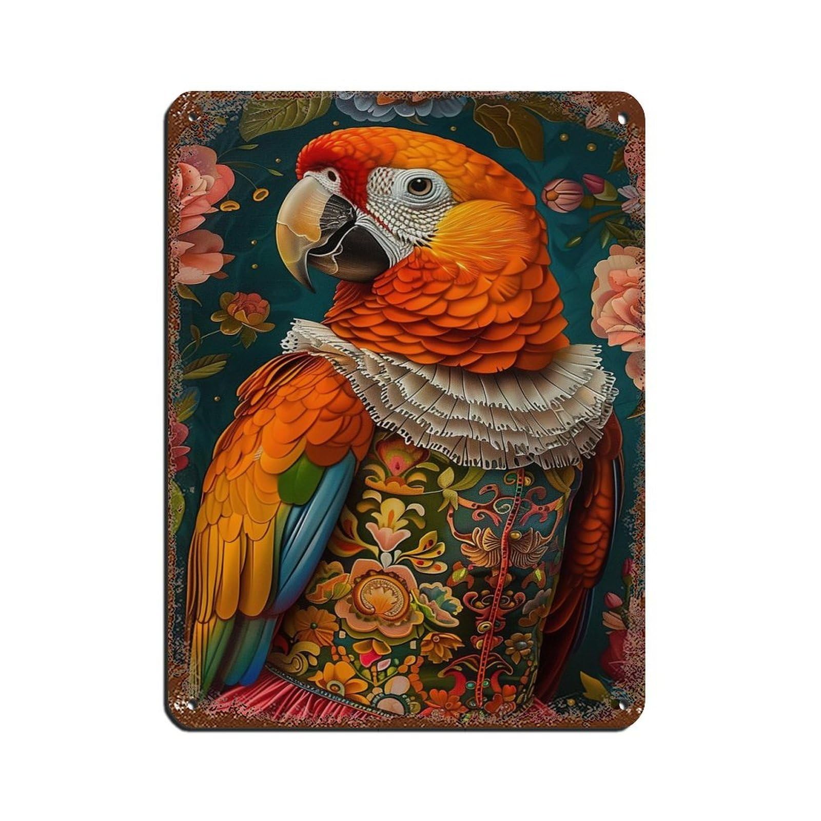 Matisse Maximalist Parrot Painting Poster Tin Sign Vintage Metal Pub Club Cafe Bar Home Wall Art Decoration Poster Retro 12x16inch(30x40cm)
