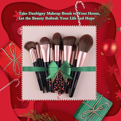 Miniatura 7 de Daubigny - Juego de 16 brochas de maquillaje sintéticas de alta calidad con brochas de base profesionales, correctores de polvo, sombras de ojos,