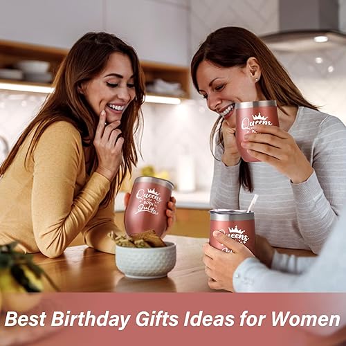Miniatura 7 de LiqCool Vaso de vino Queens Are Born In July, regalos de cumpleaños para mujeres, regalos de cumpleaños de julio, ideas de regalos de cumpleaños