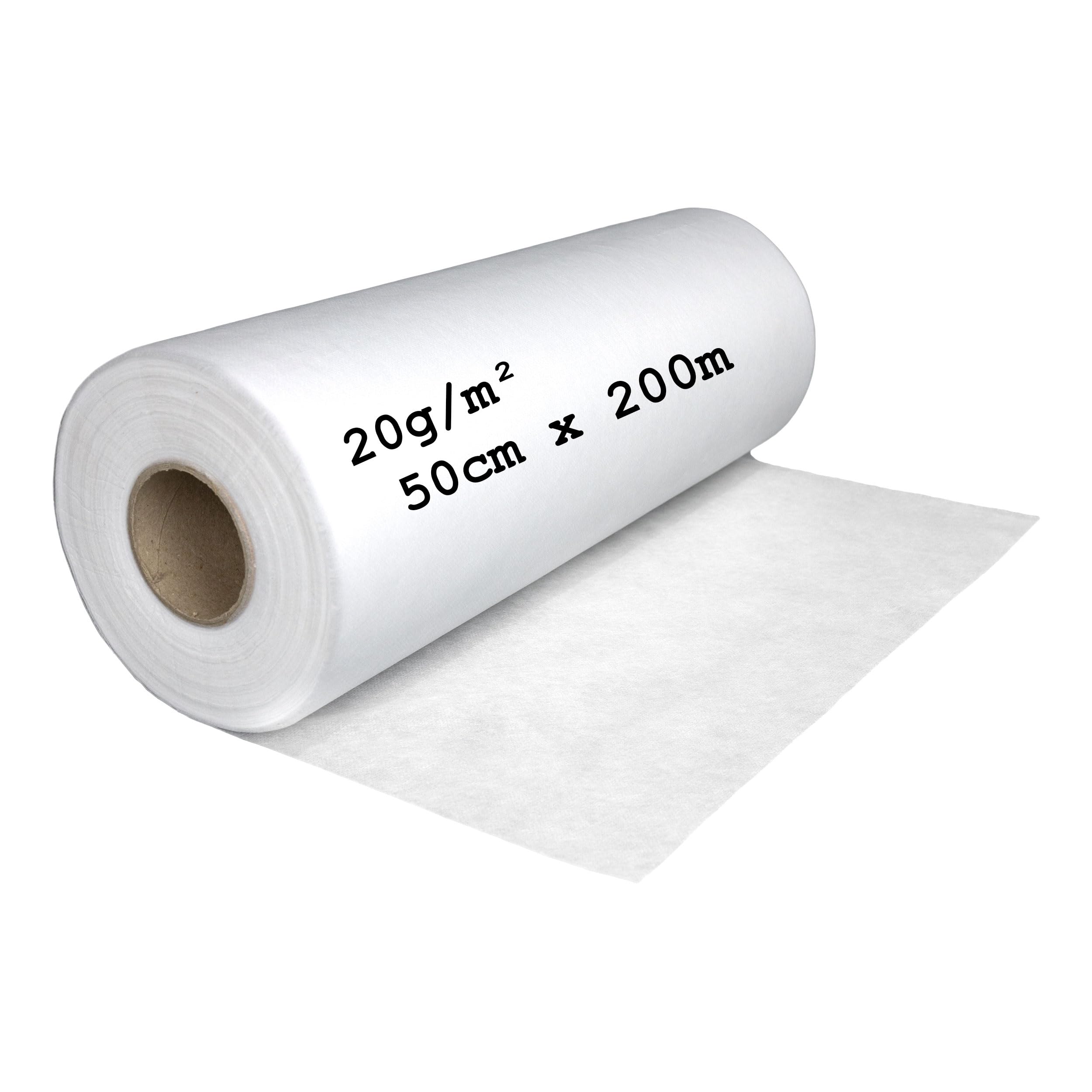 Koi Couverture filtrante pour bassin et systèmes de filtration | Épaisseur : 20 g/m² | 50 cm x 200 m | Rouleau non tissé perméable à l'eau de qualité professionnelle | Fabriqué en Allemagne