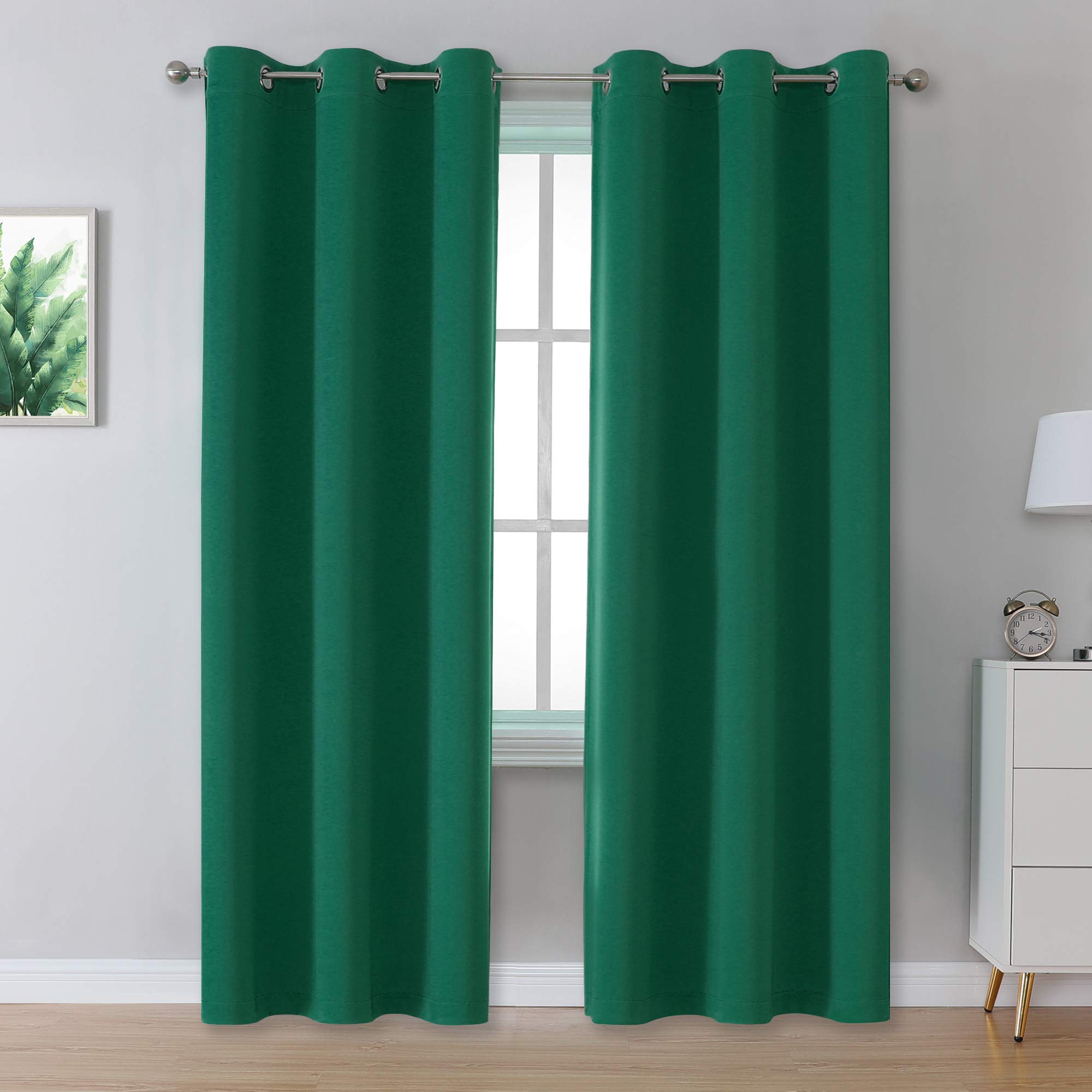 Buy Emerald Green Blackout Curtains 96 Inch Length with Grommet Thermal