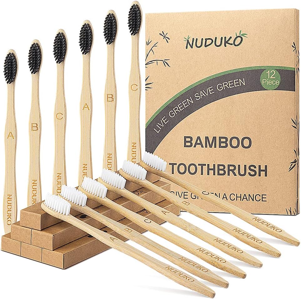 12 Pcs Bamboo Toothbrushes, Soft Bristles Toothbrush, Biodegradable Toothbrush, Natural Eco-Friendly Sustainable Toothbrush, BPA Free Wood Tooth Brushes Green Organic Compostable… B09H2476K1 : Beauty & Personal Care