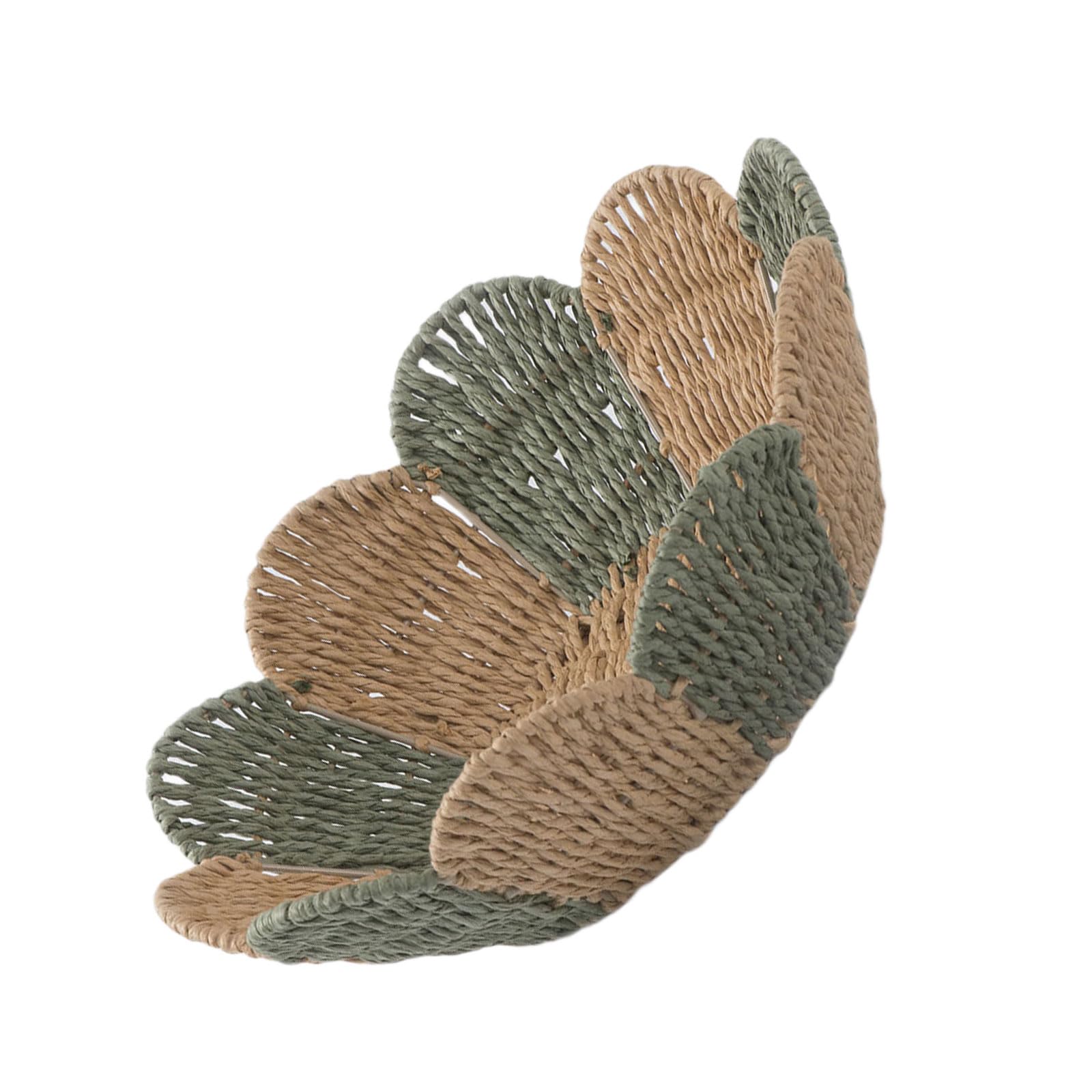 carotoe Artisanal Paper Cord Basket with Sturdy Iron Base Household Fruit & Clothes Compact Home Natural Substance Storage Solution