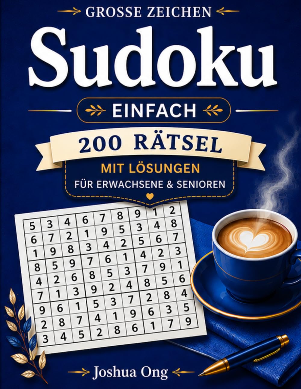 Großdruck-Sudoku-Rätselbuch: Einfach: 200 leichte Sudoku-Rätsel in Großdruck für Erwachsene & Senioren | Entspannende Denkspiele für Fokus, Gedächtnis ... Einfach, Mittel und Schwer)