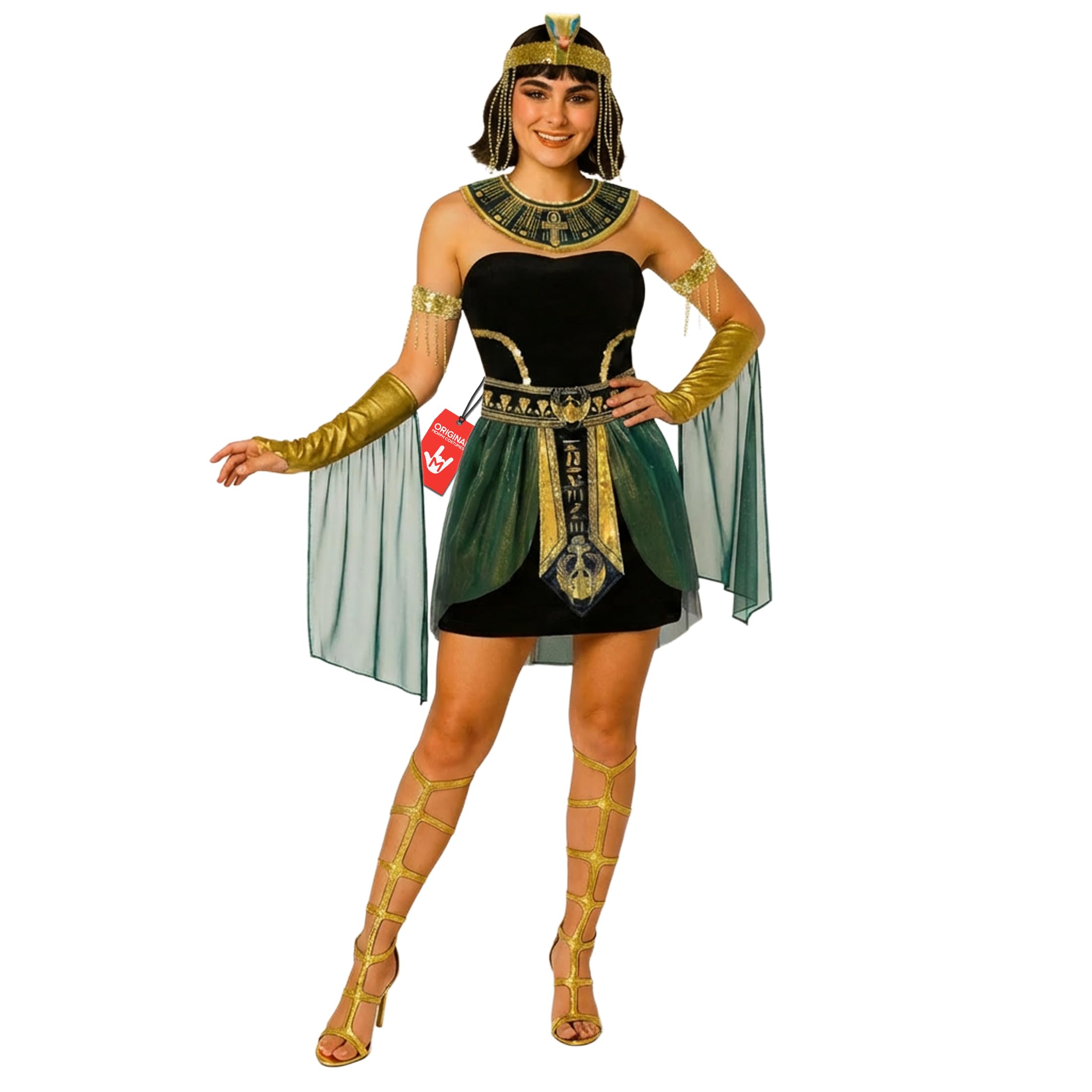Morph Disfraz Egipcia Mujer, Disfraces Cleopatra para Carnaval, Vestido de Diosa Egipcia, Disfraz de Carnavales y Halloween