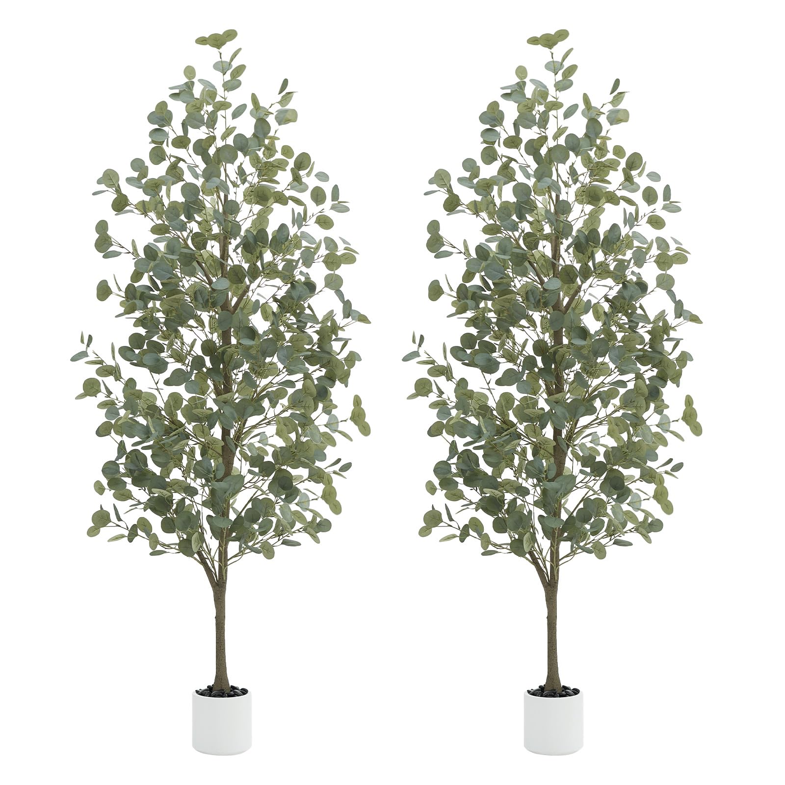 TXABL 2 Pack Faux Eucalyptus Tree 6FT