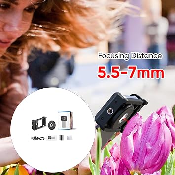 Portable Microscope 100X Digital Lens With LED Fill Light CPL Filter For Phone Series Pocket Digital Portable With LED Fill Lights CPL Filter Pocket Phone Attachment For Coin/stamps/Plant Inspection
